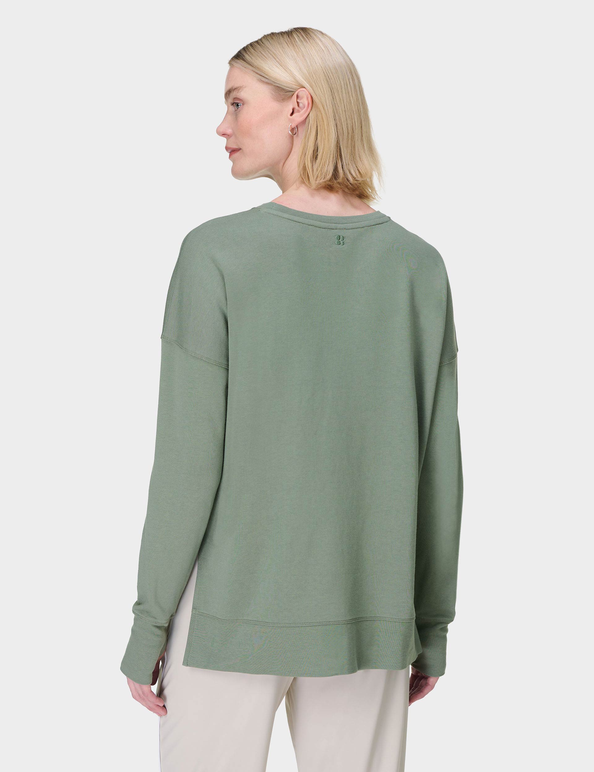 After Class Longline Sweatshirt - Willow Green