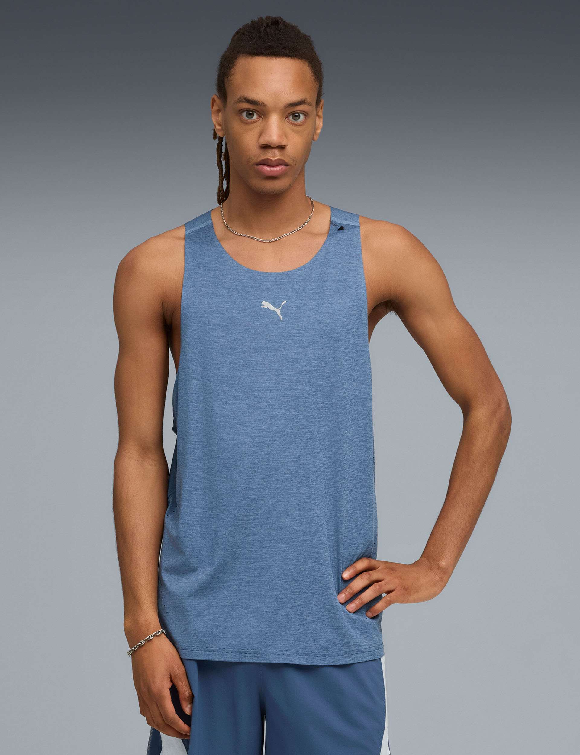 Run Cloudspun Tank - Dark Indigo Heather
