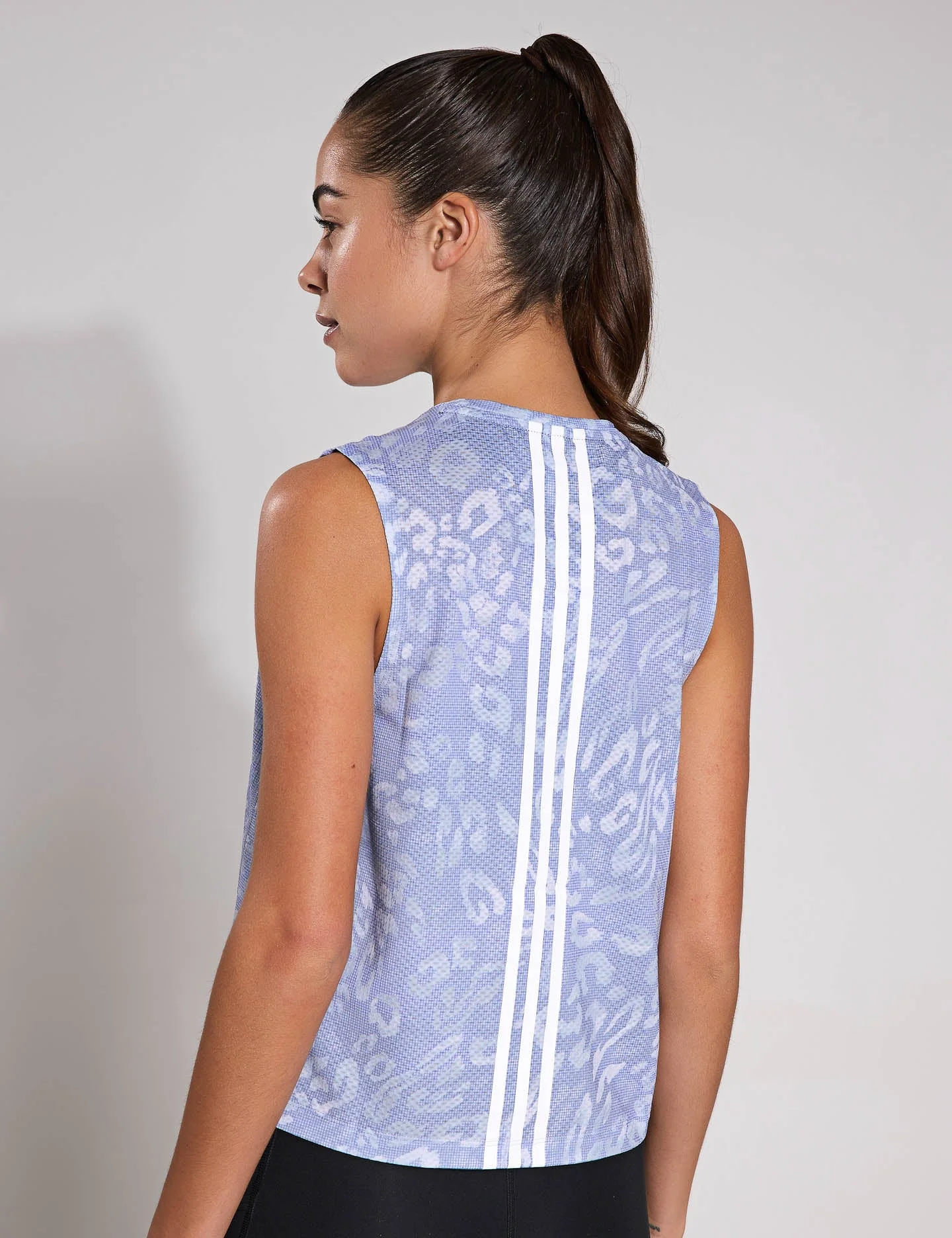 Own the Run CLIMACOOL 3-Stripes Tank Top - Dash Grey/Violet Tone