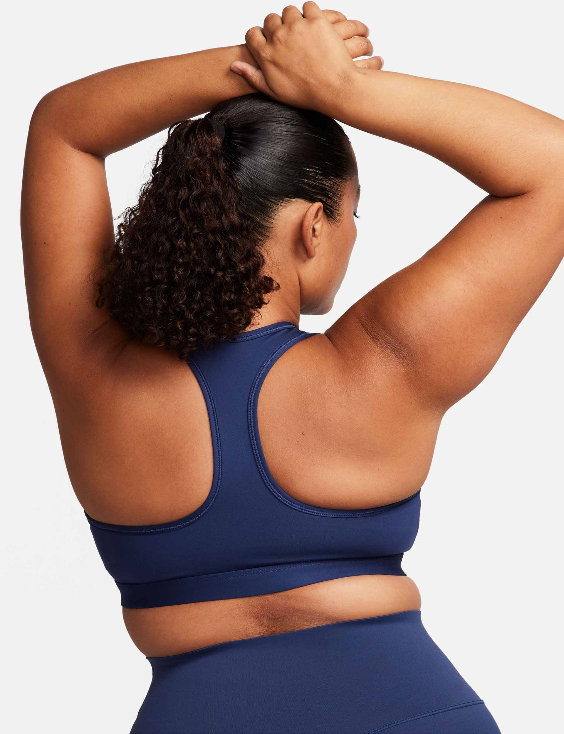 Swoosh Medium Support Bra - Midnight Navy/White