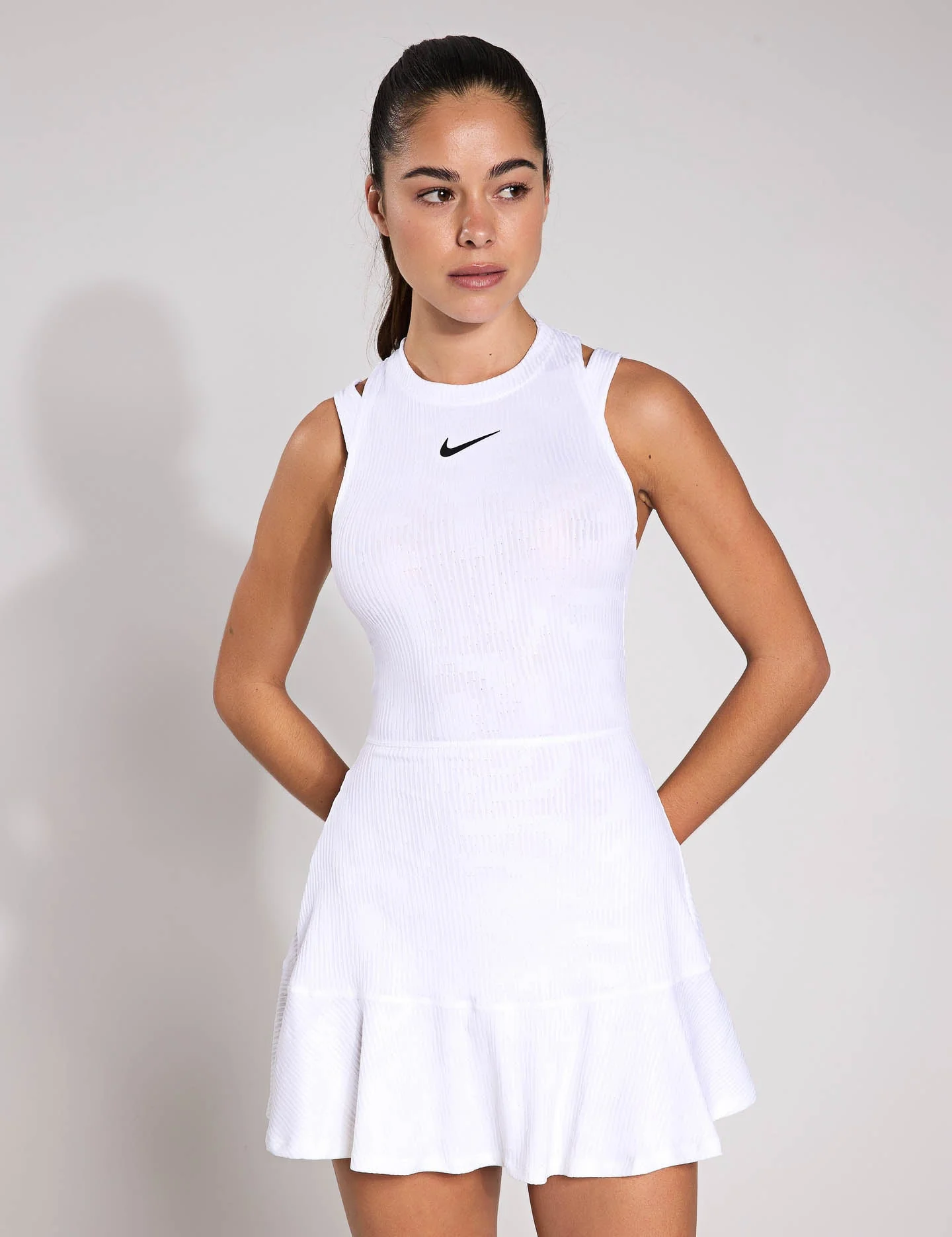 NikeCourt Slam Dri-FIT Tennis Dress - White/Black