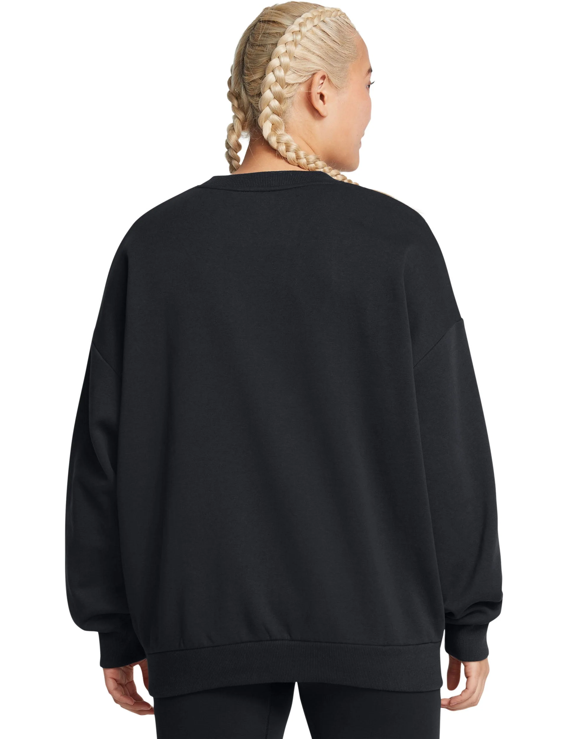 Rival Fleece Oversized Crew - Black/White