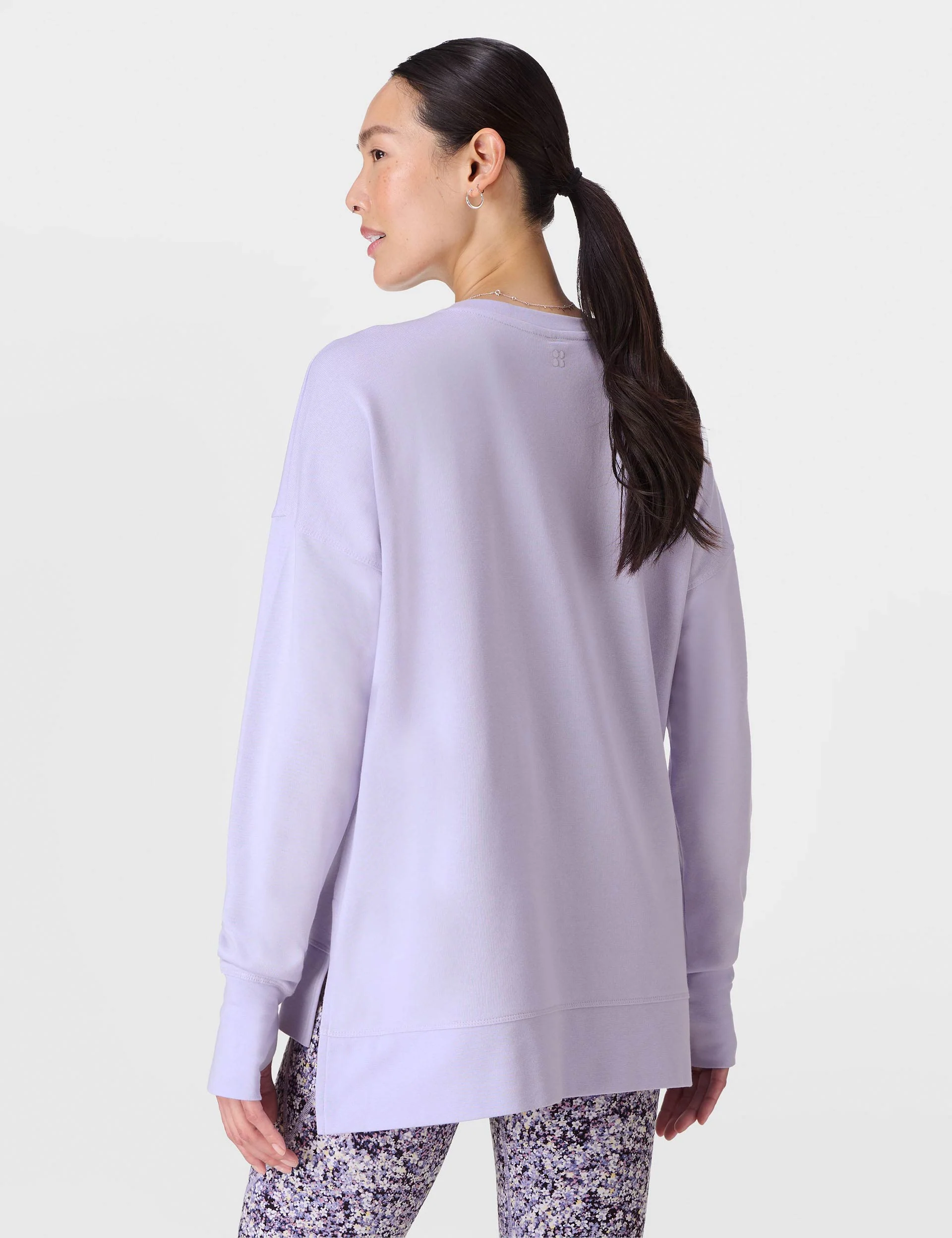 After Class Longline Sweatshirt - Heather Purple