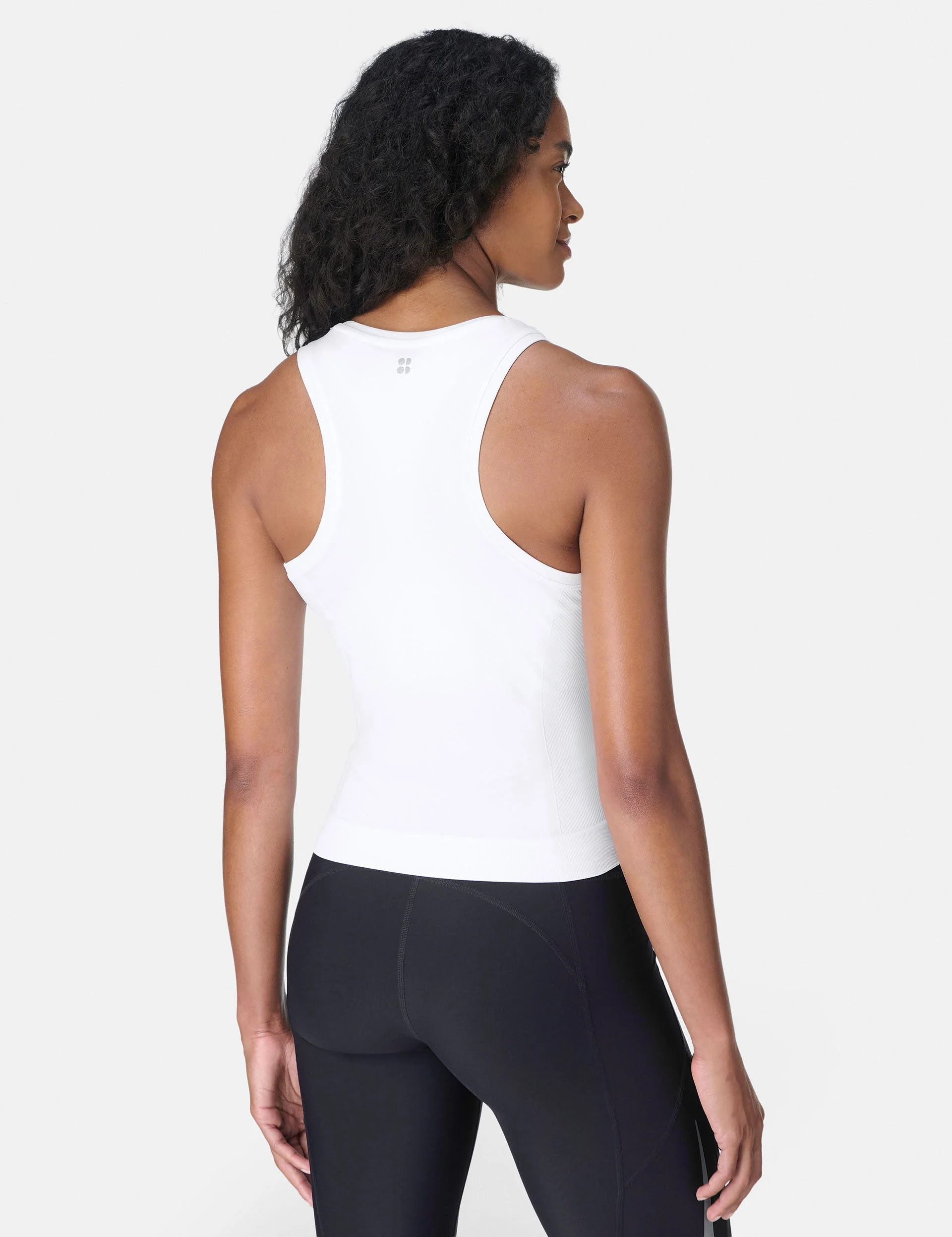 Athlete Crop Seamless Workout Vest - White