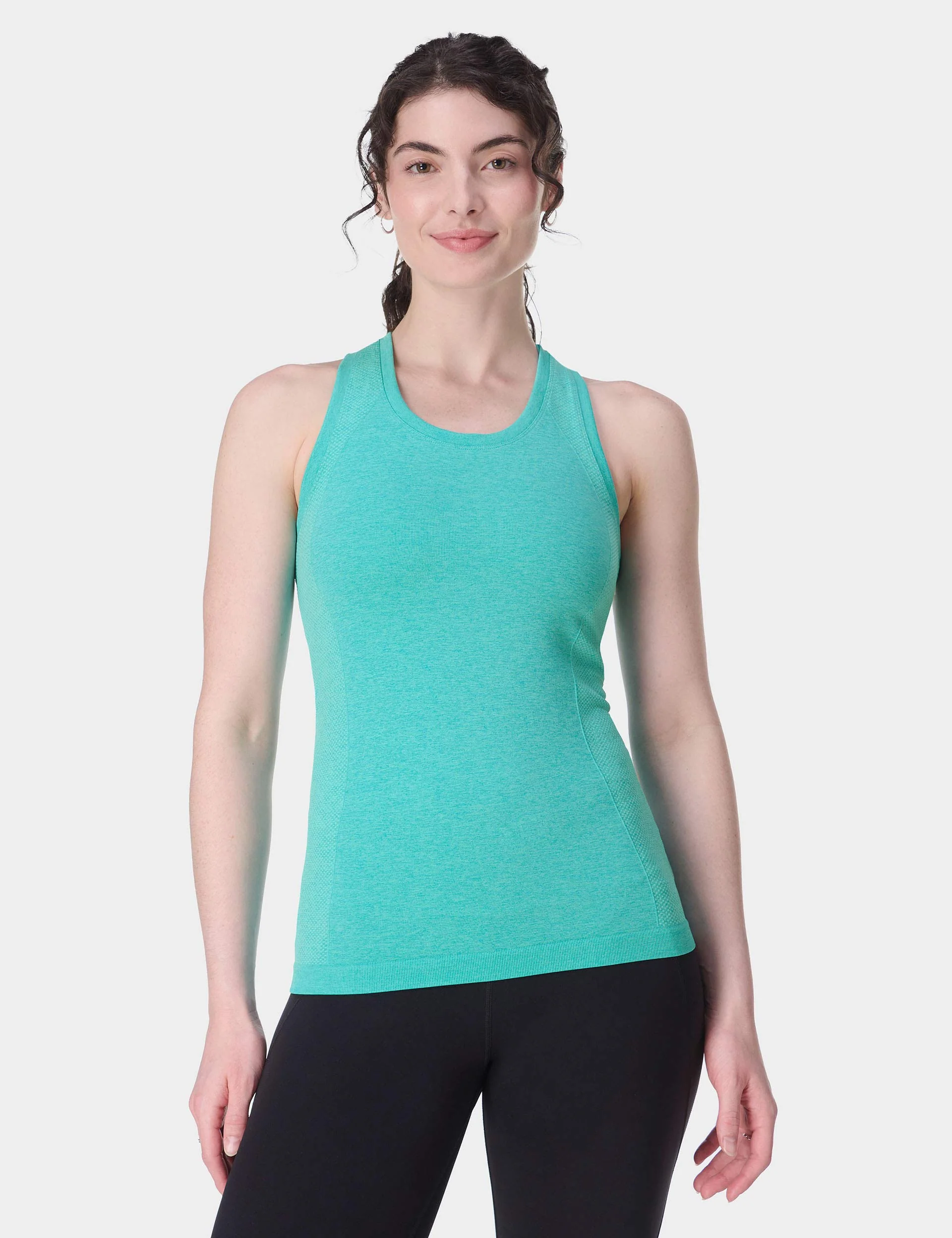 Athlete Seamless Gym Vest - Seaspray Ripple Blue Marl