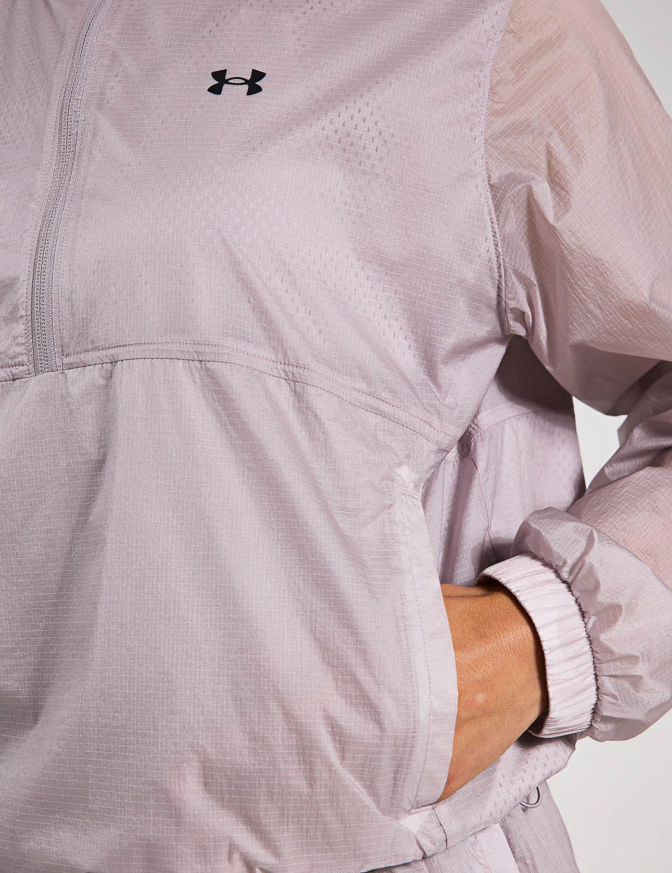 Rival Woven 1/2 Zip Anorak - Grey Dawn/Black