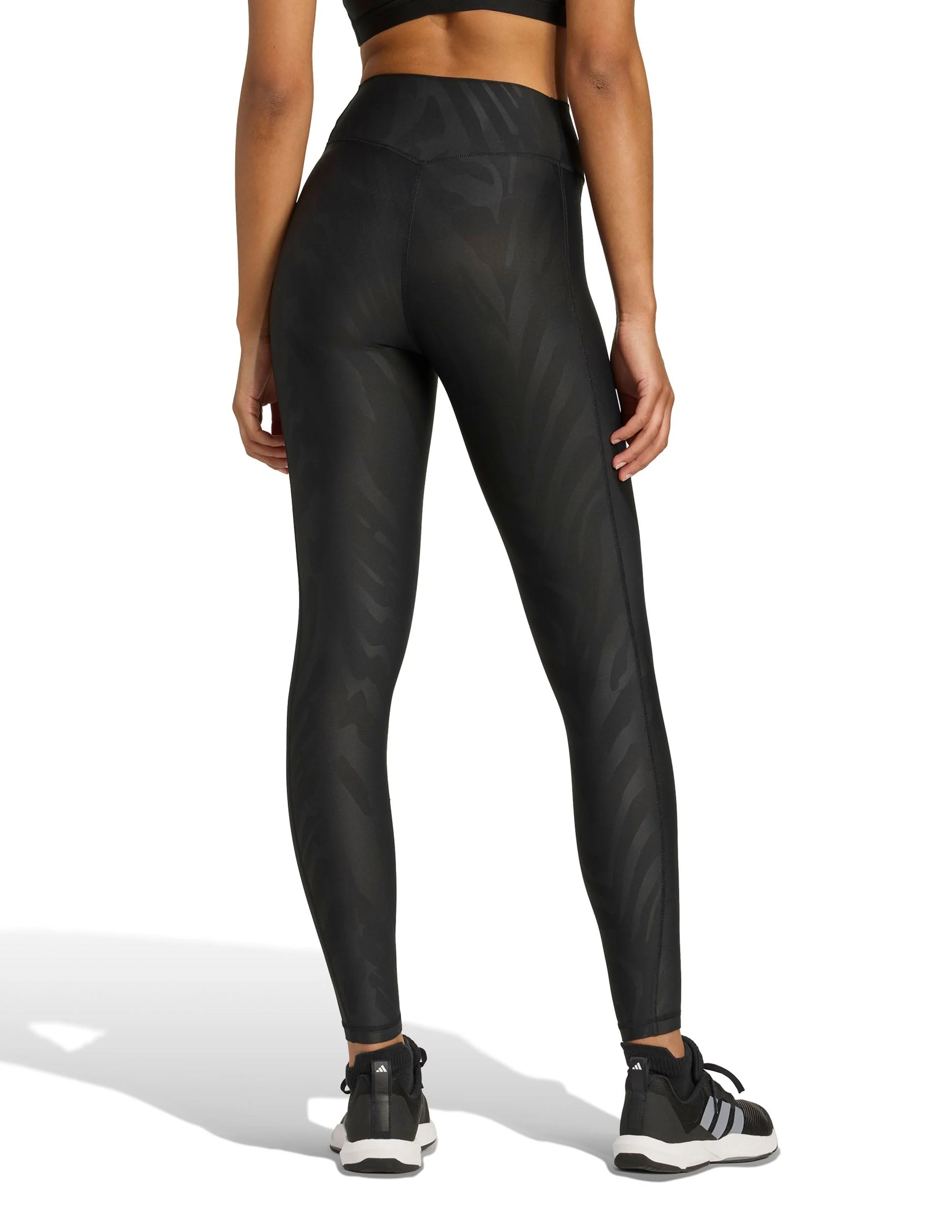 Optime AOP Full Length Leggings - Black