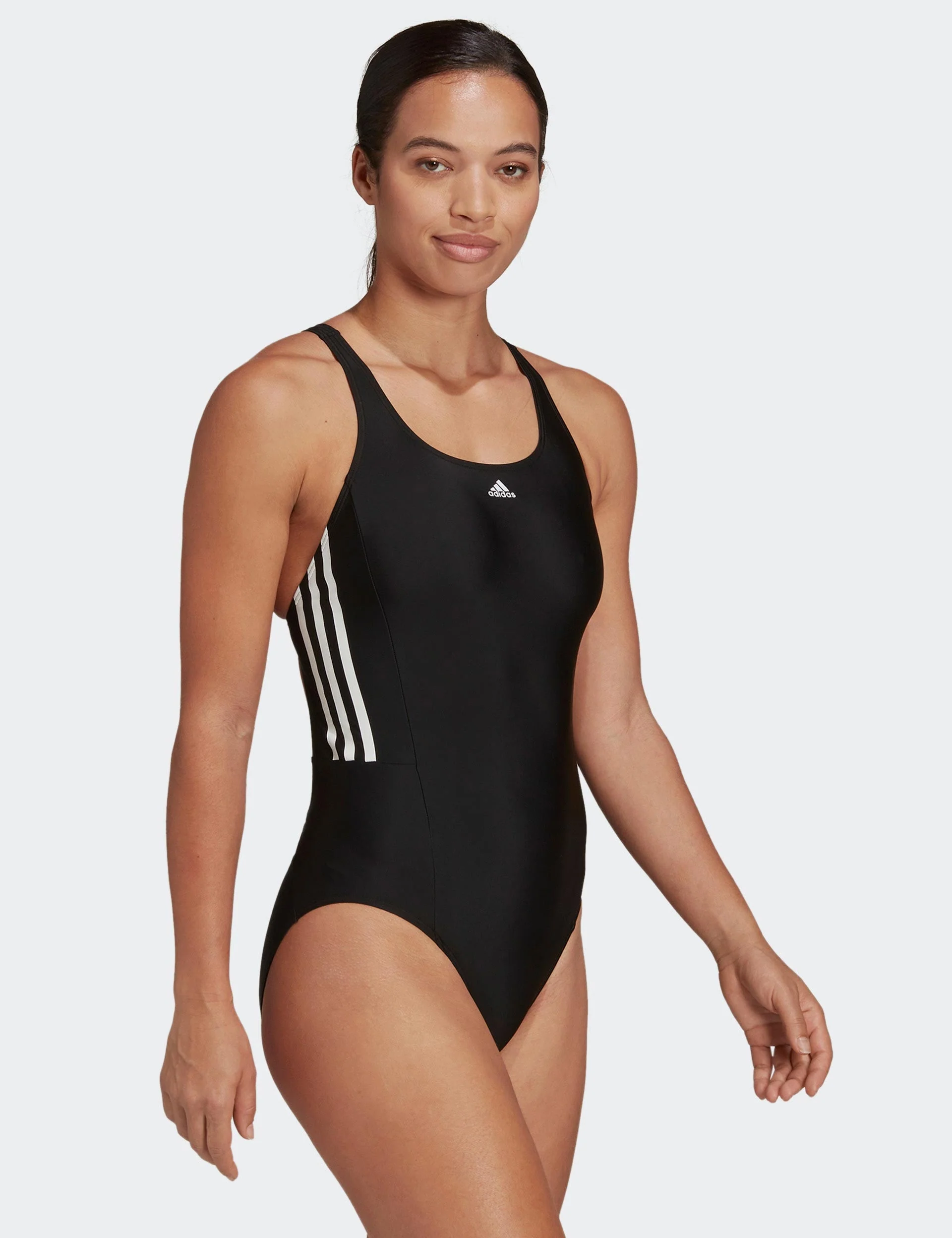 Mid 3-Stripes Swimsuit - Black/White