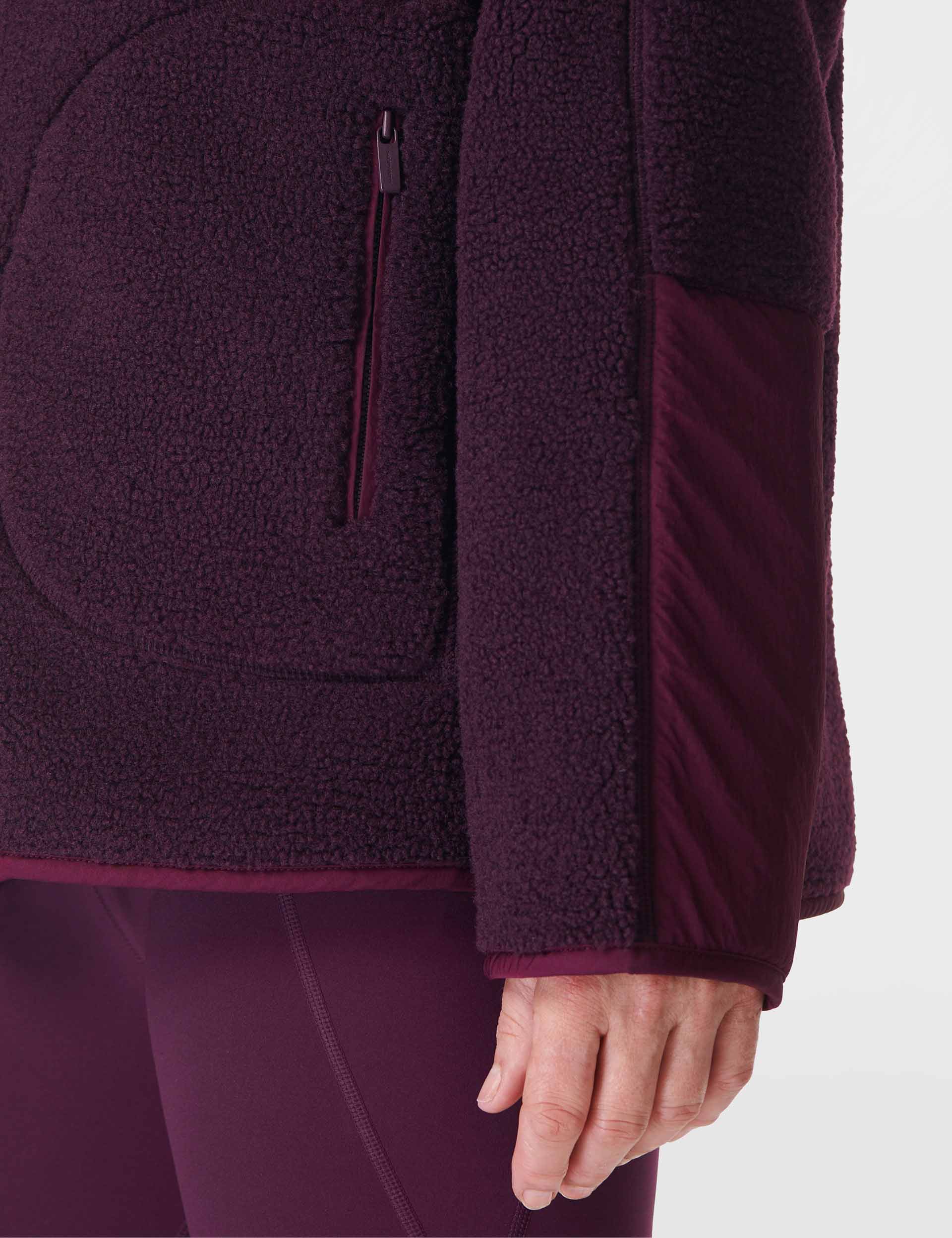 Plush Textured Zip Up - Midnight Cherry Purple