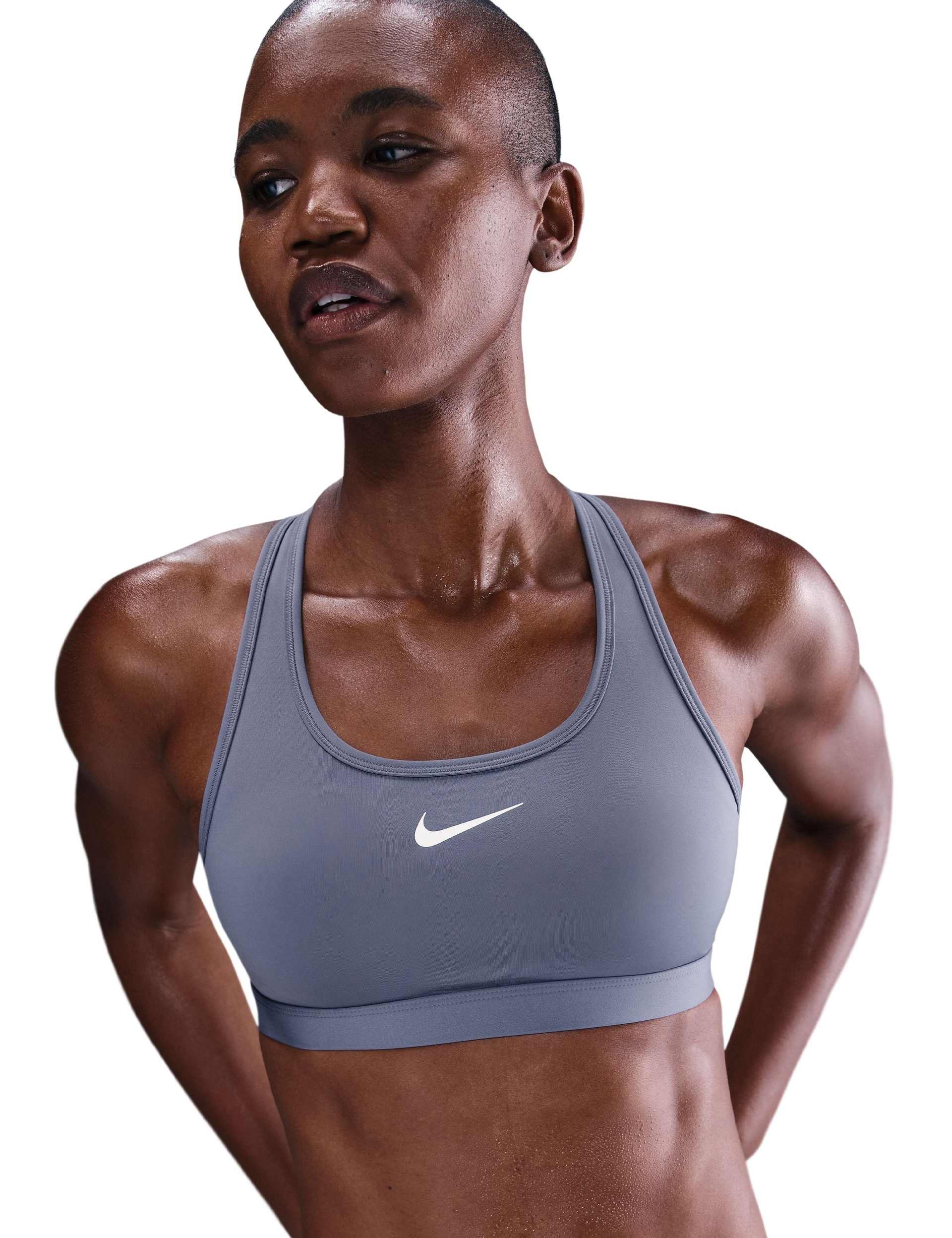 Swoosh Medium Support Bra - World Indigo/White