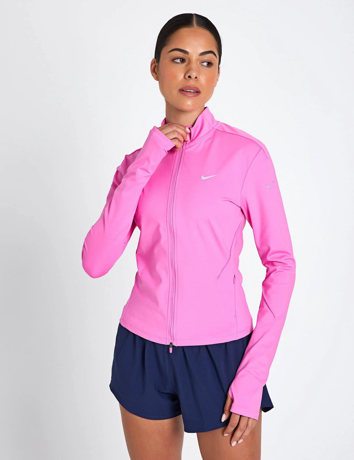 Swift Dri-FIT Full-Zip Running Mid Layer - Playful Pink/Reflective Silver