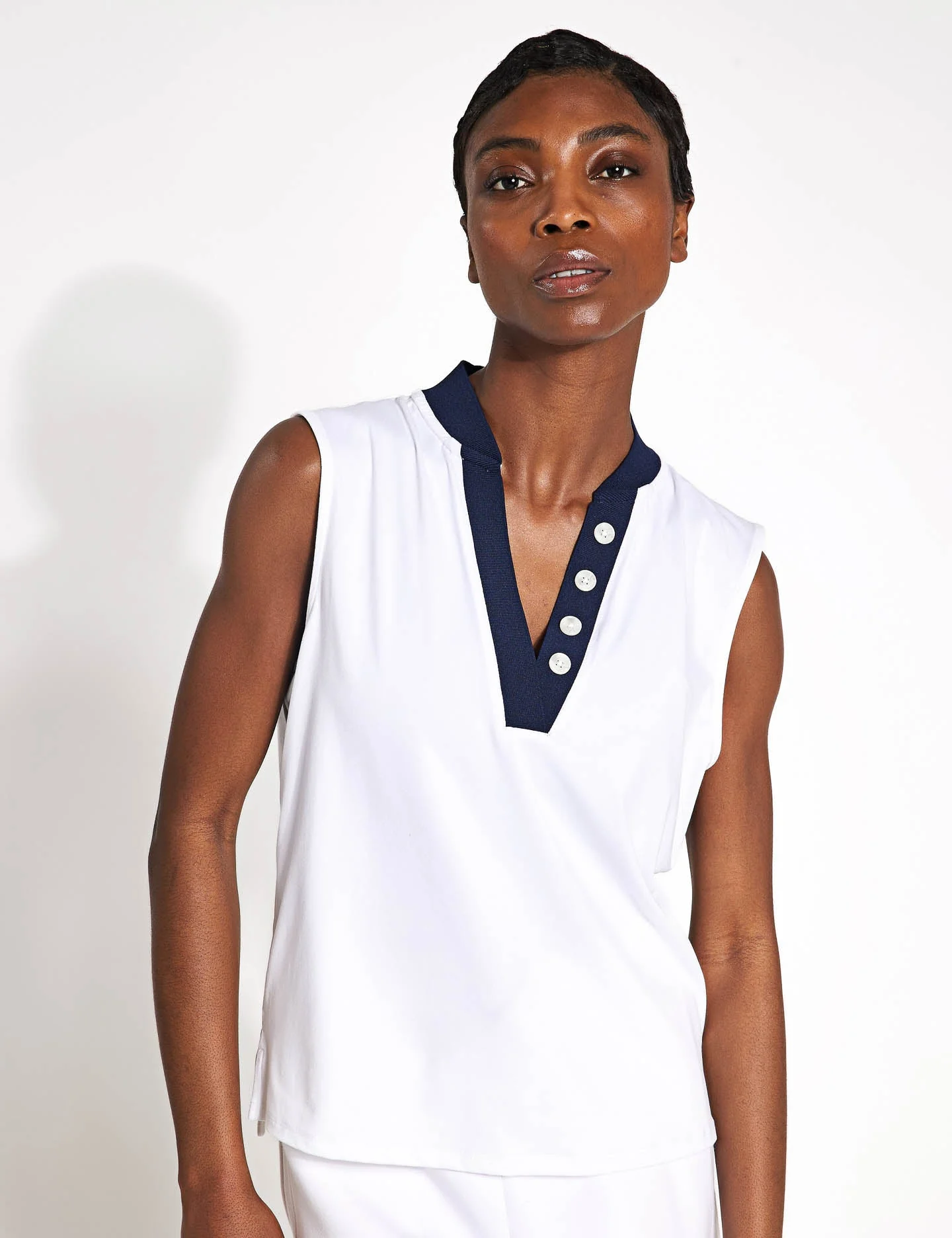 Shelby Performance Tank - White/Blue Nights