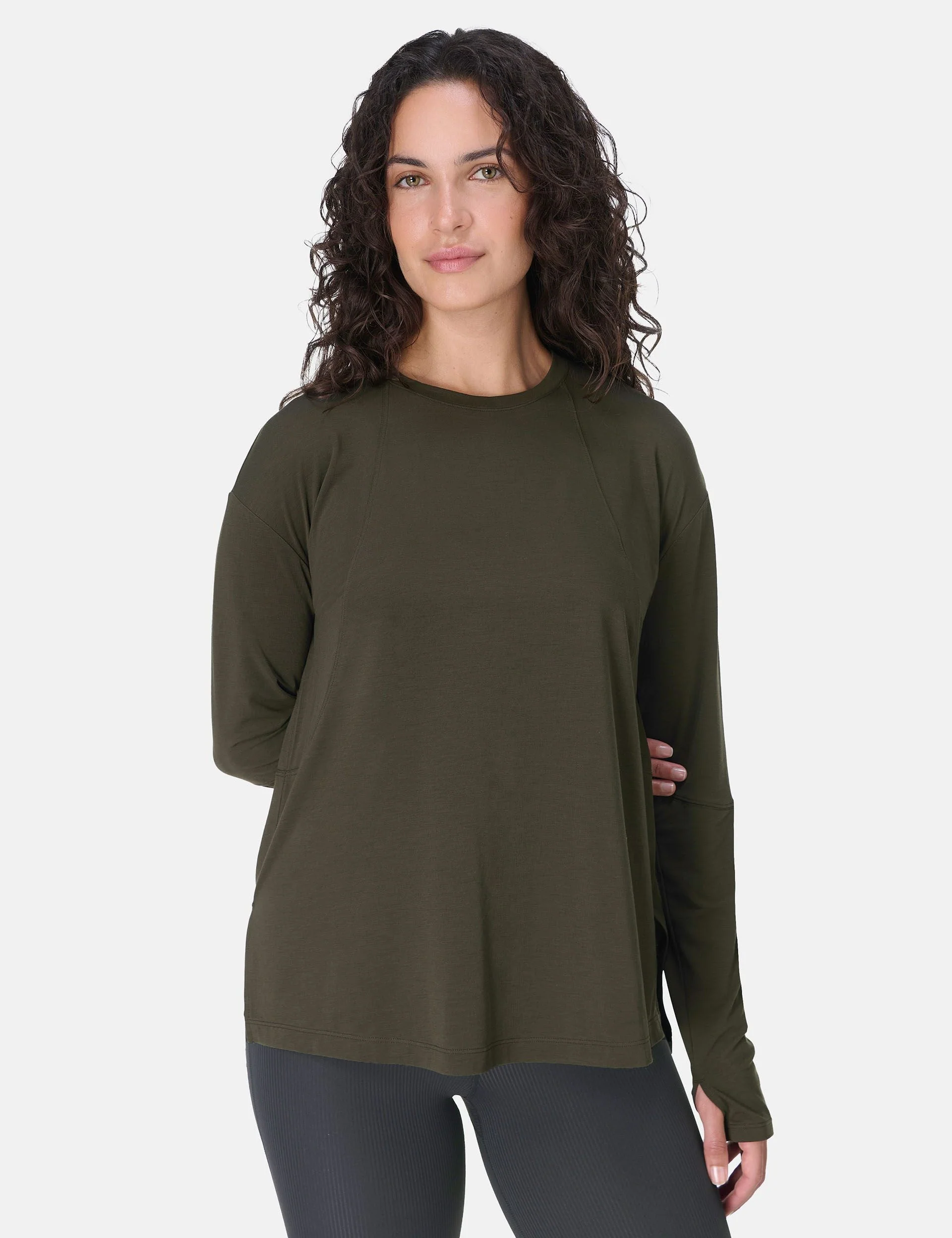 Soft Flow Studio Long Sleeve Top - Nori Green