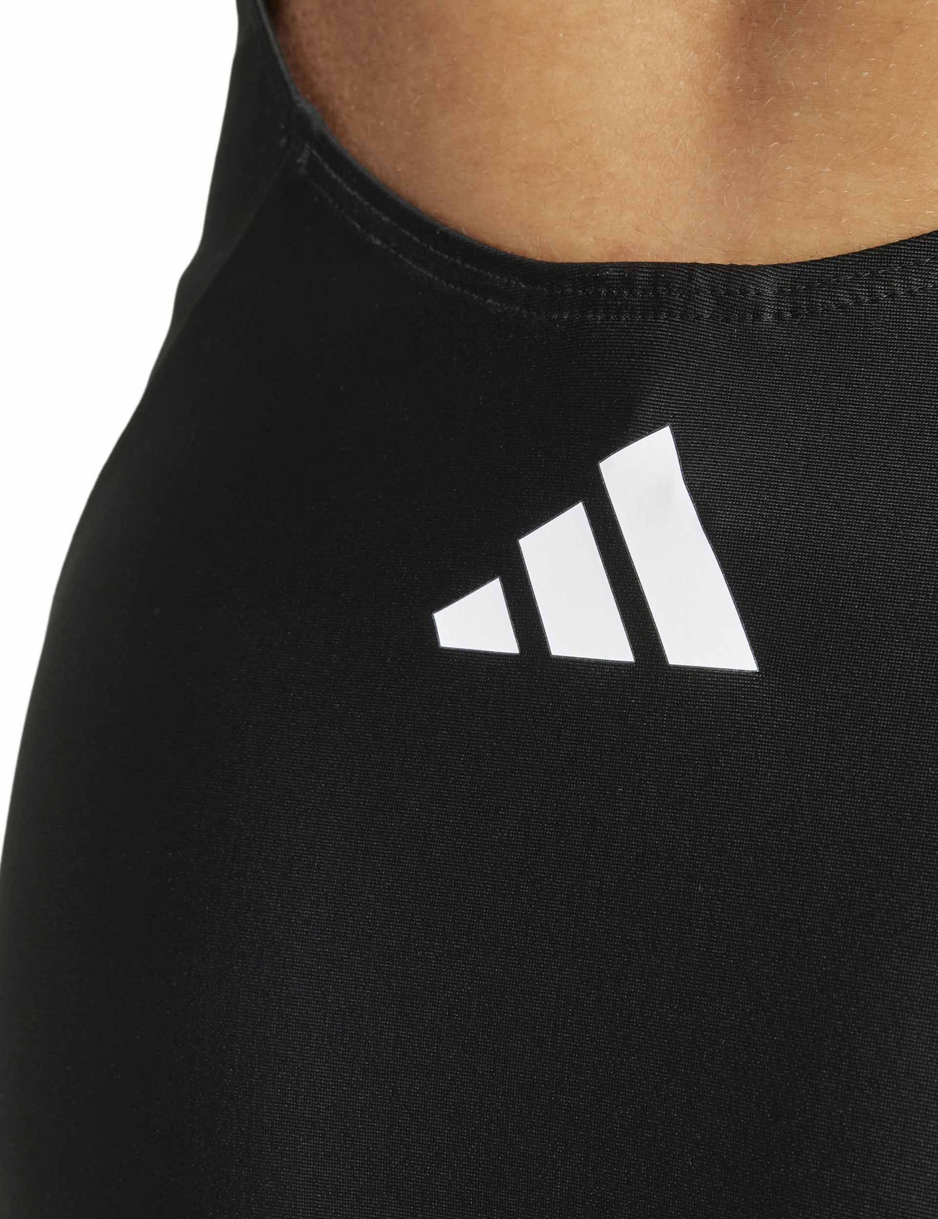 3-Stripes V-Back Swimsuit - Black/White