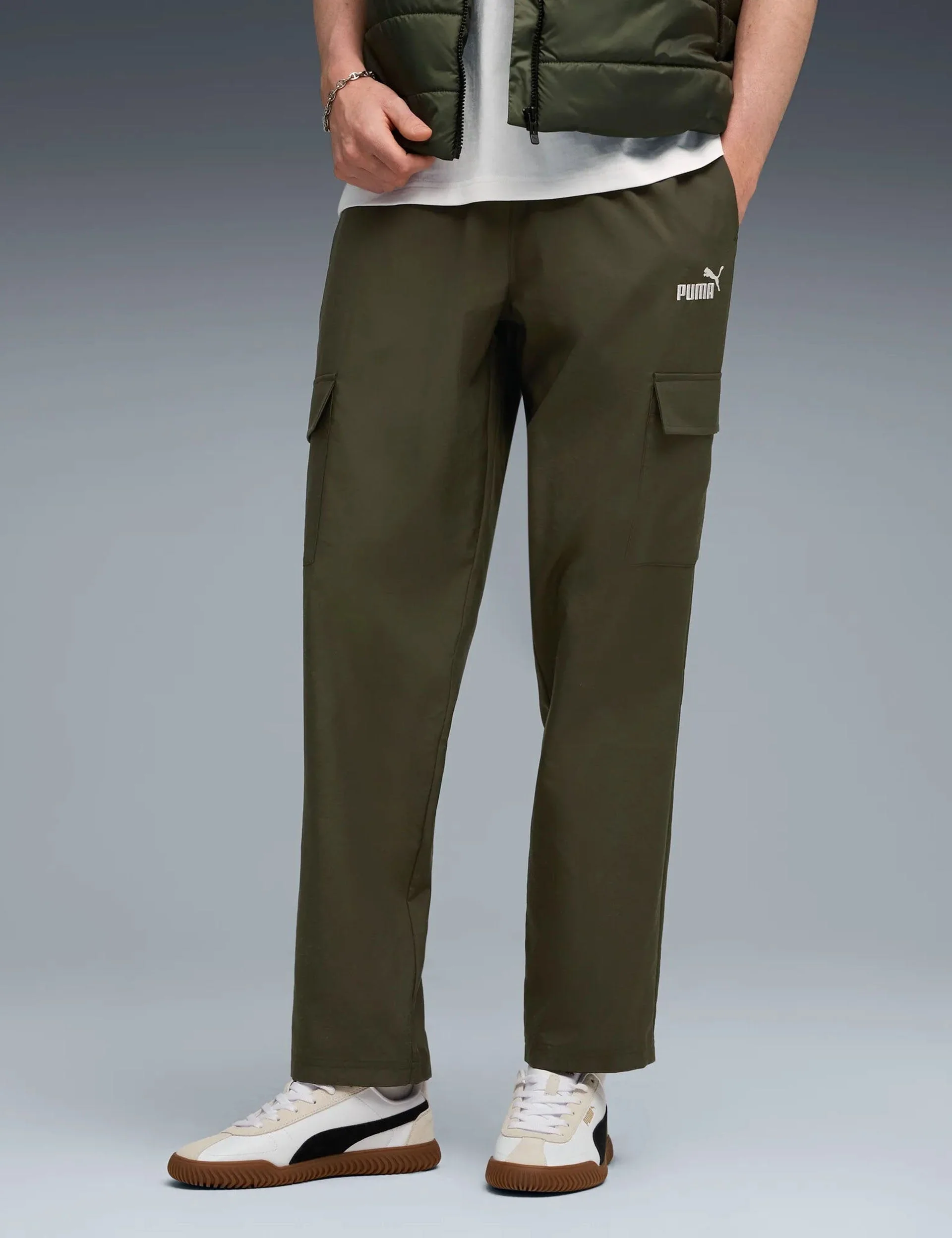 Essentials No. 1 Logo Woven Cargo Pants - Dark Olive