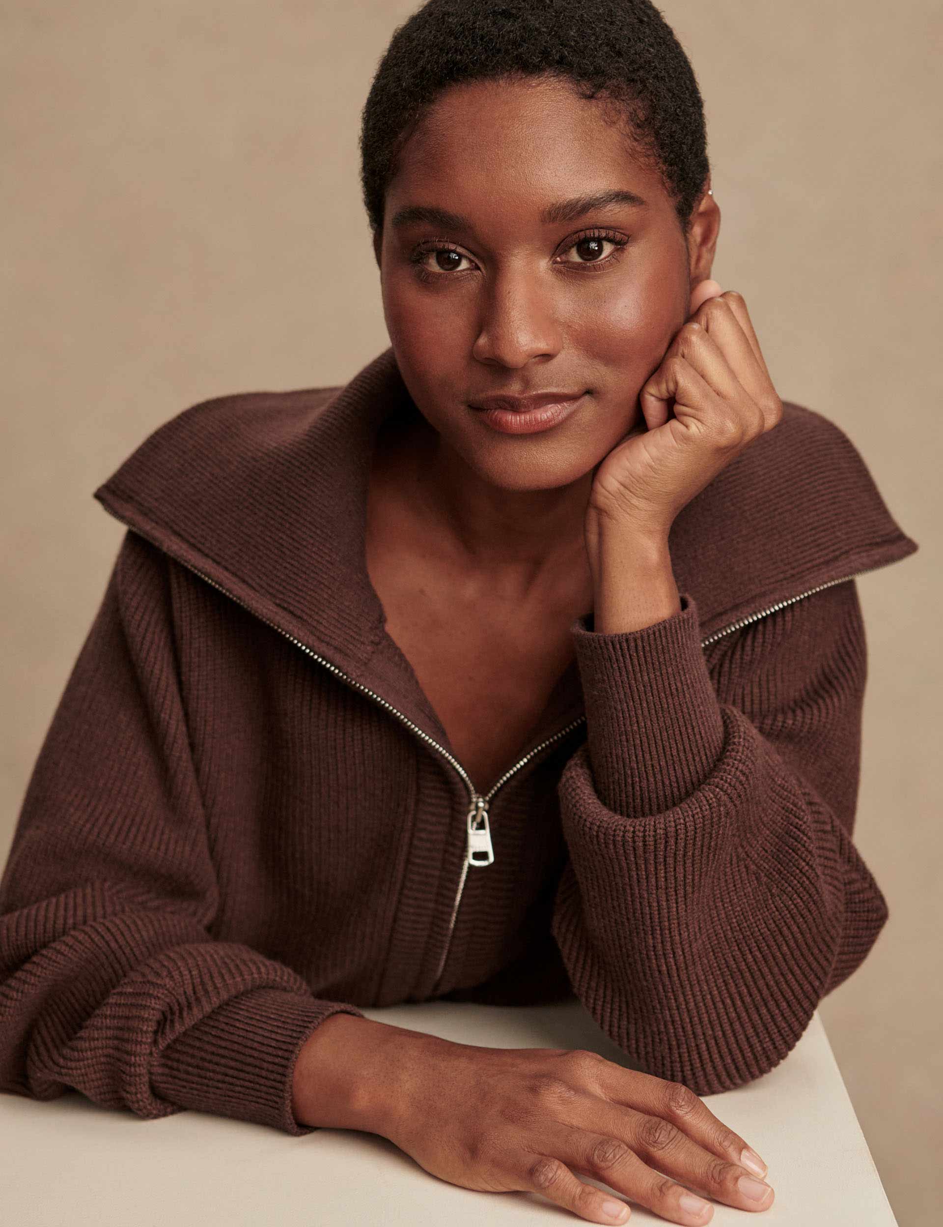 Enrico Knit Jacket - Coffee Bean