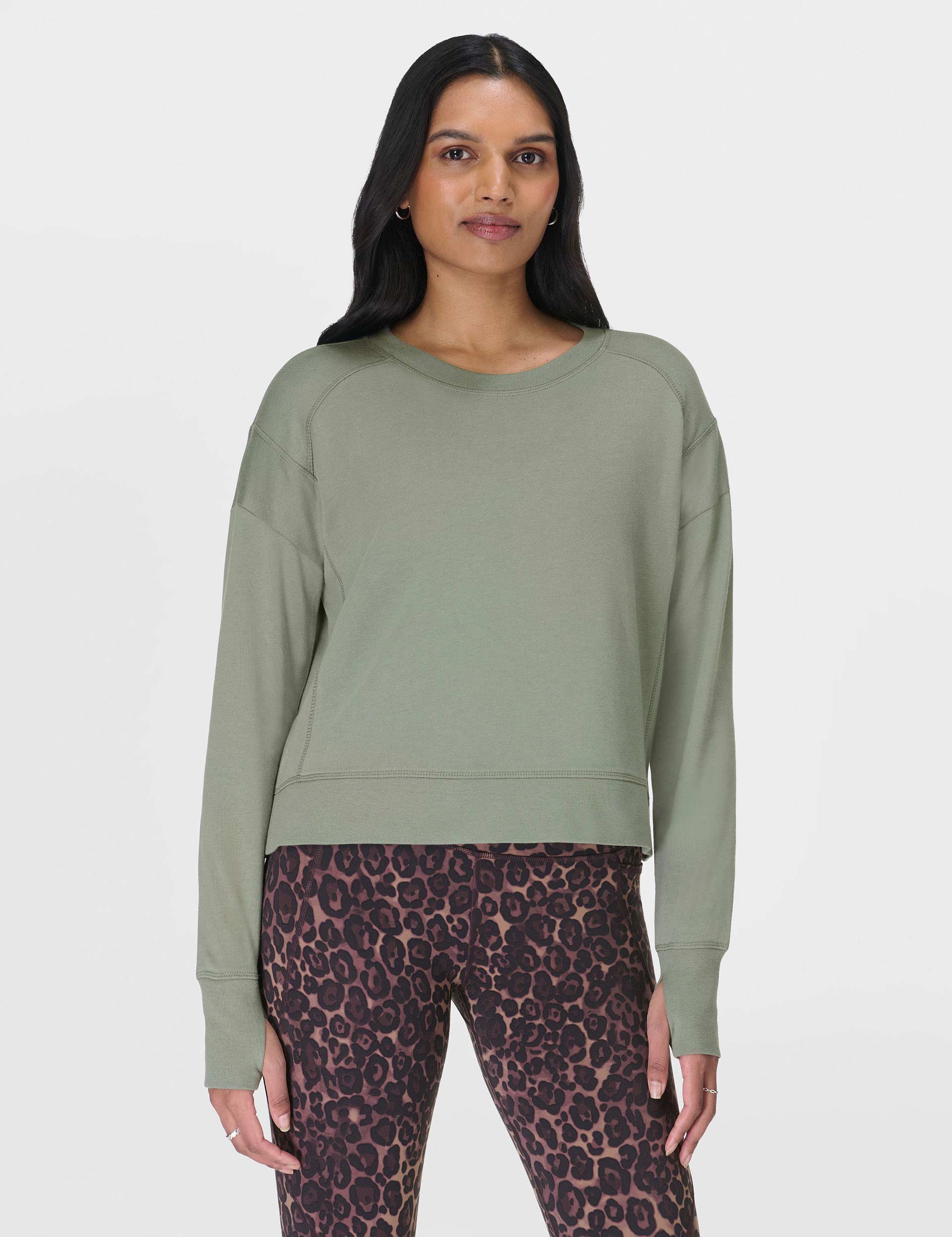 After Class Crop Sweatshirt - Willow Green