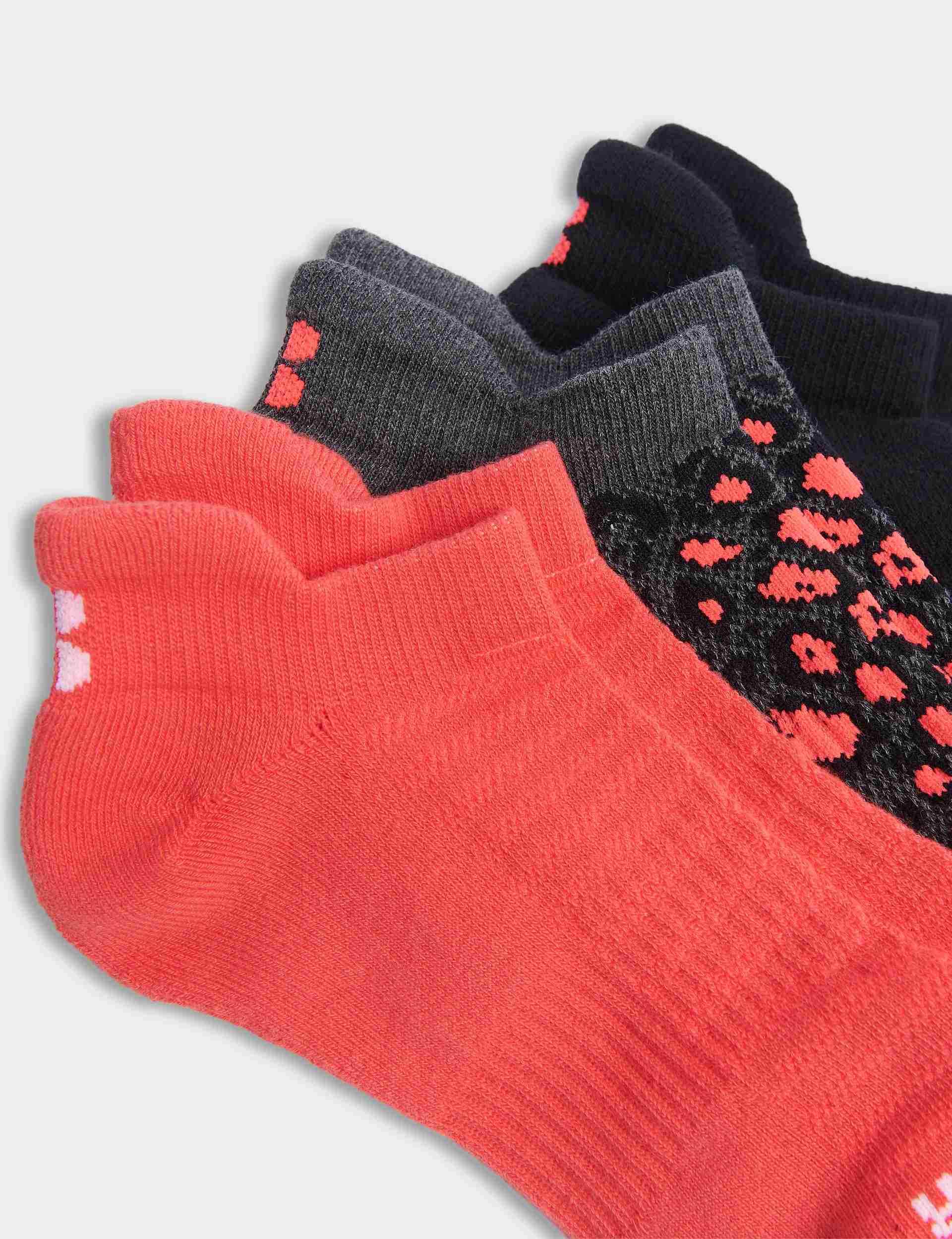Workout Trainer Socks 3 Pack - Black Luxe Leopard Print