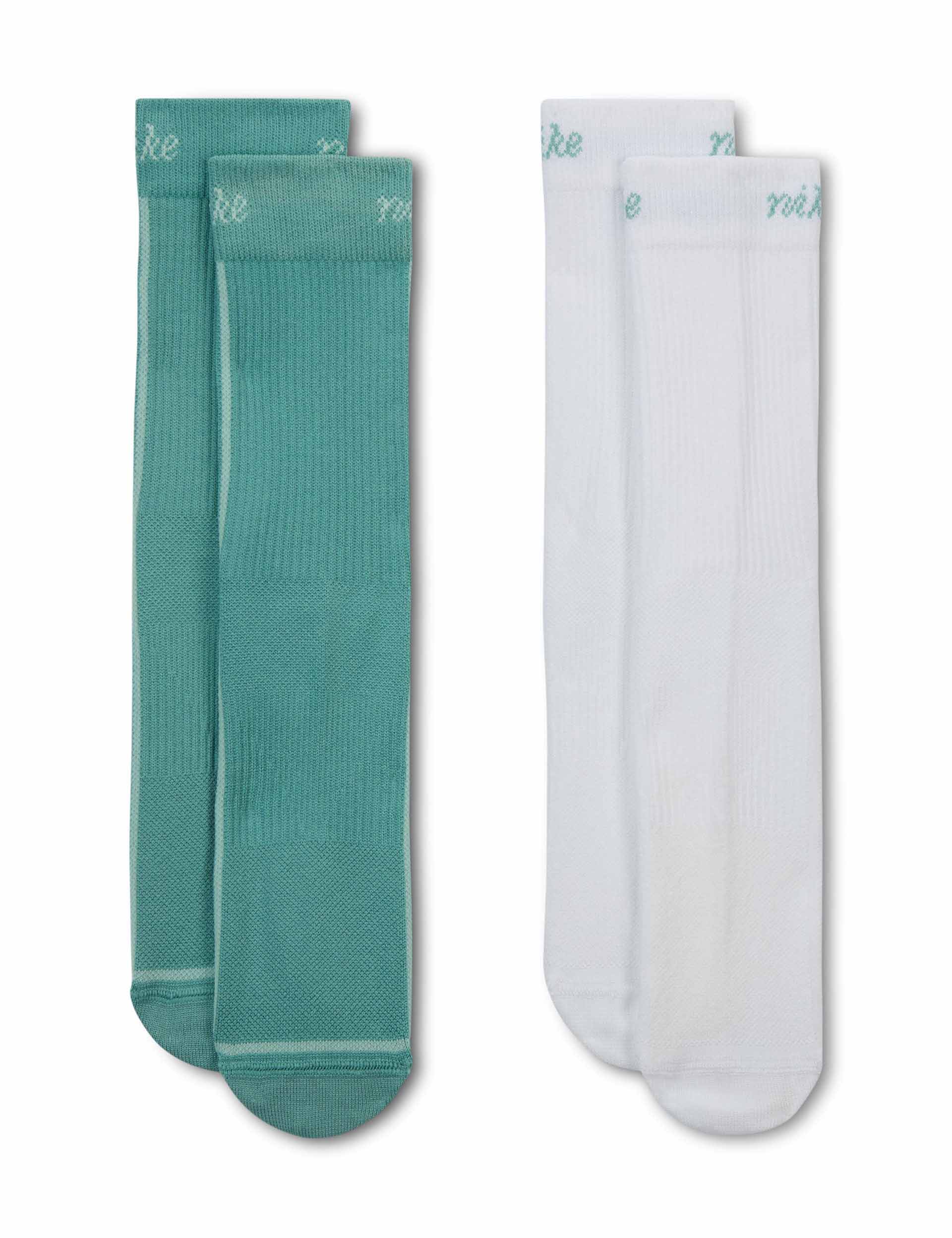 Everyday Plus Lightweight Crew Socks (2-Pair) - White/Green