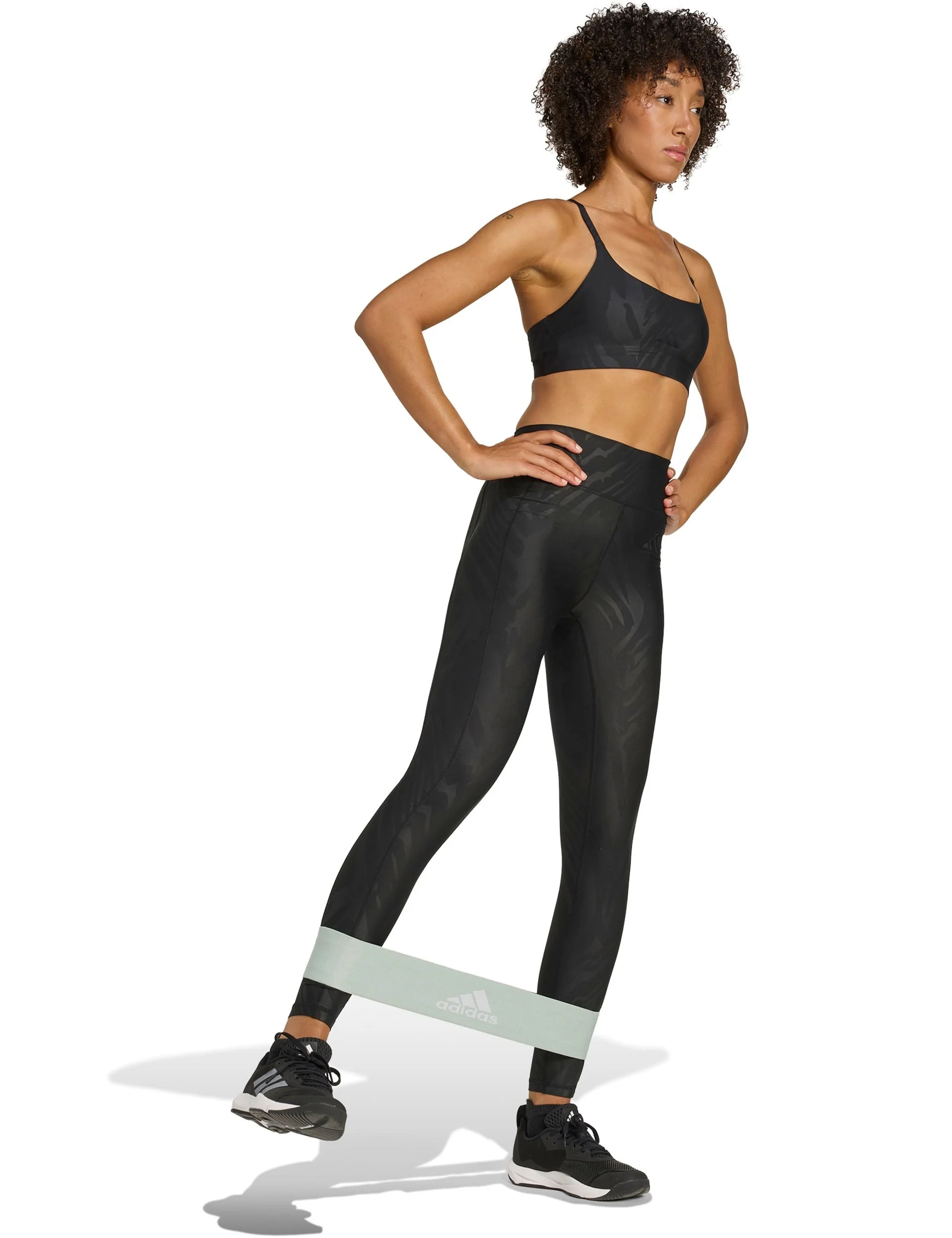 Optime AOP Full Length Leggings - Black