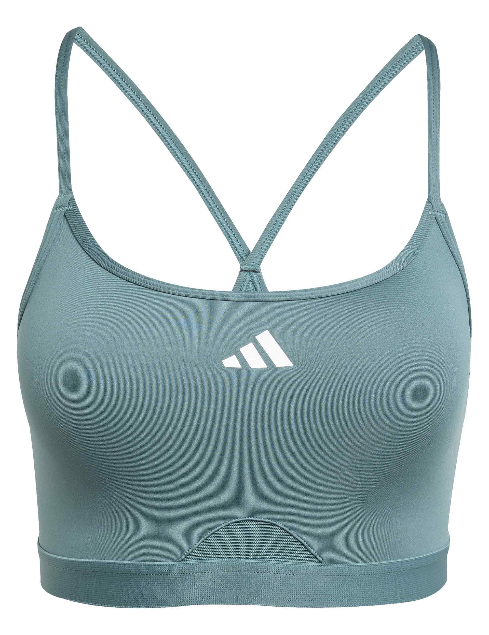 Aeroreact Training 3-Stripes Bra - Preloved Teal