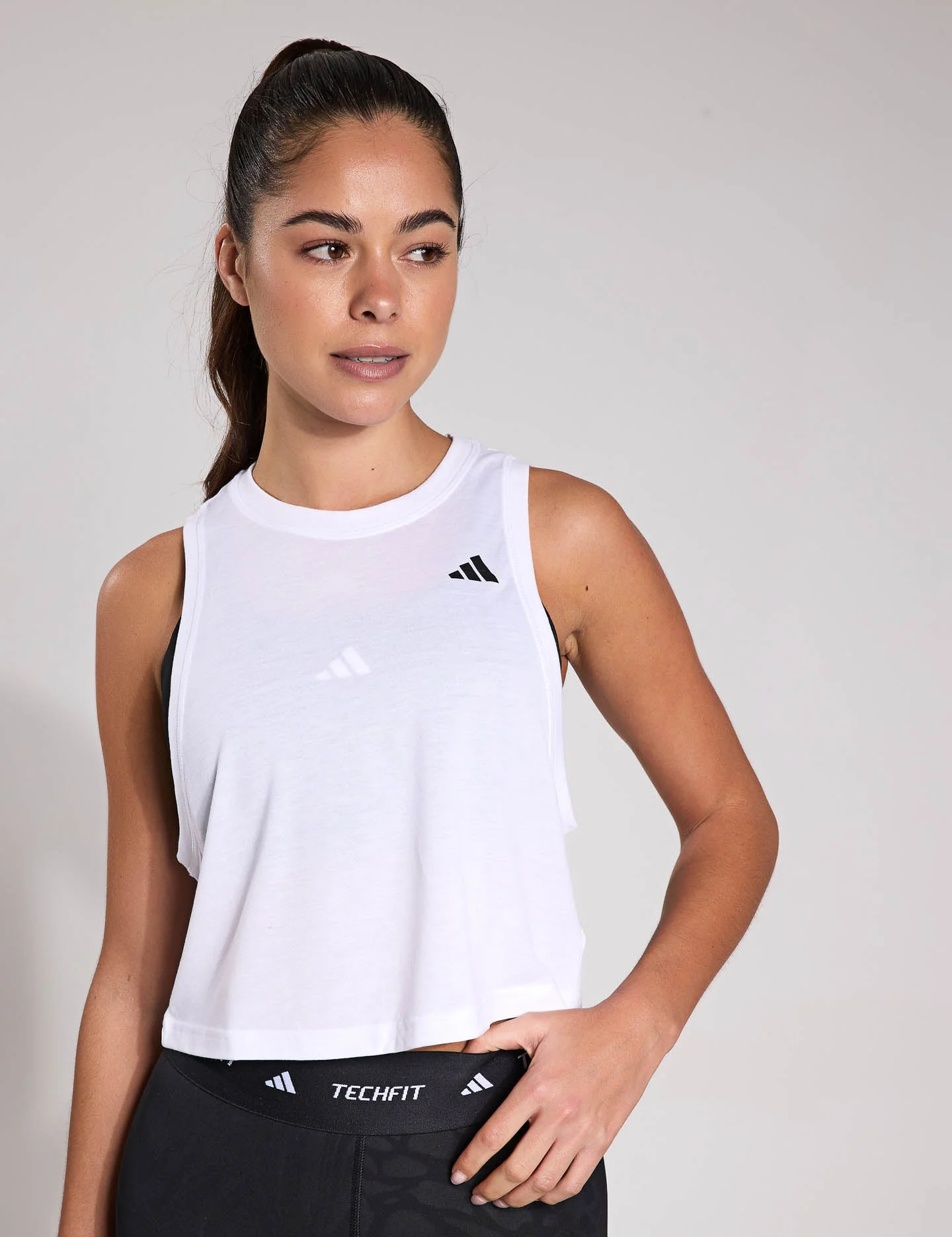 Train Essentials Boxy Workout Tank Top - White