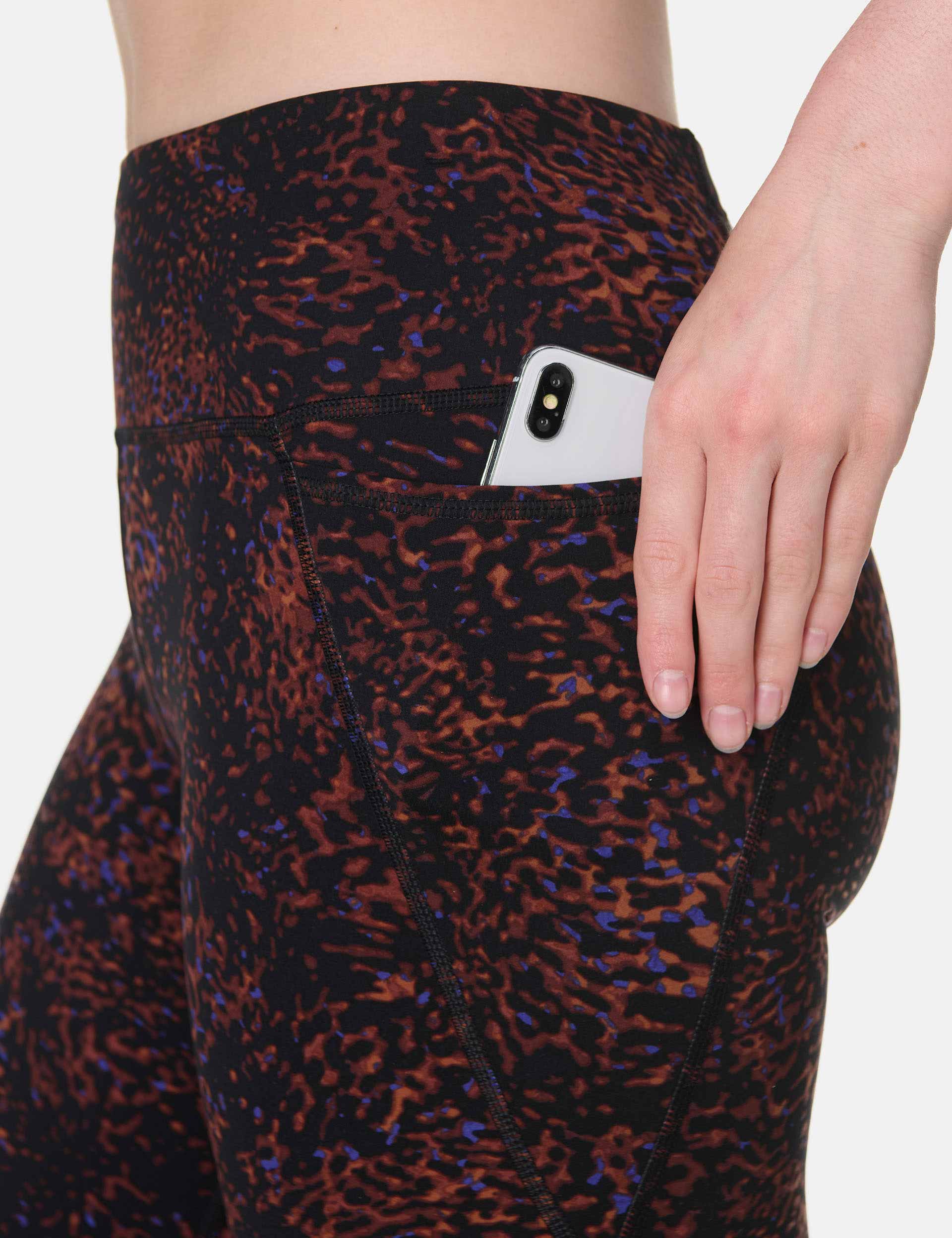 Power 7/8 Gym Leggings - Brown Tortoise Print
