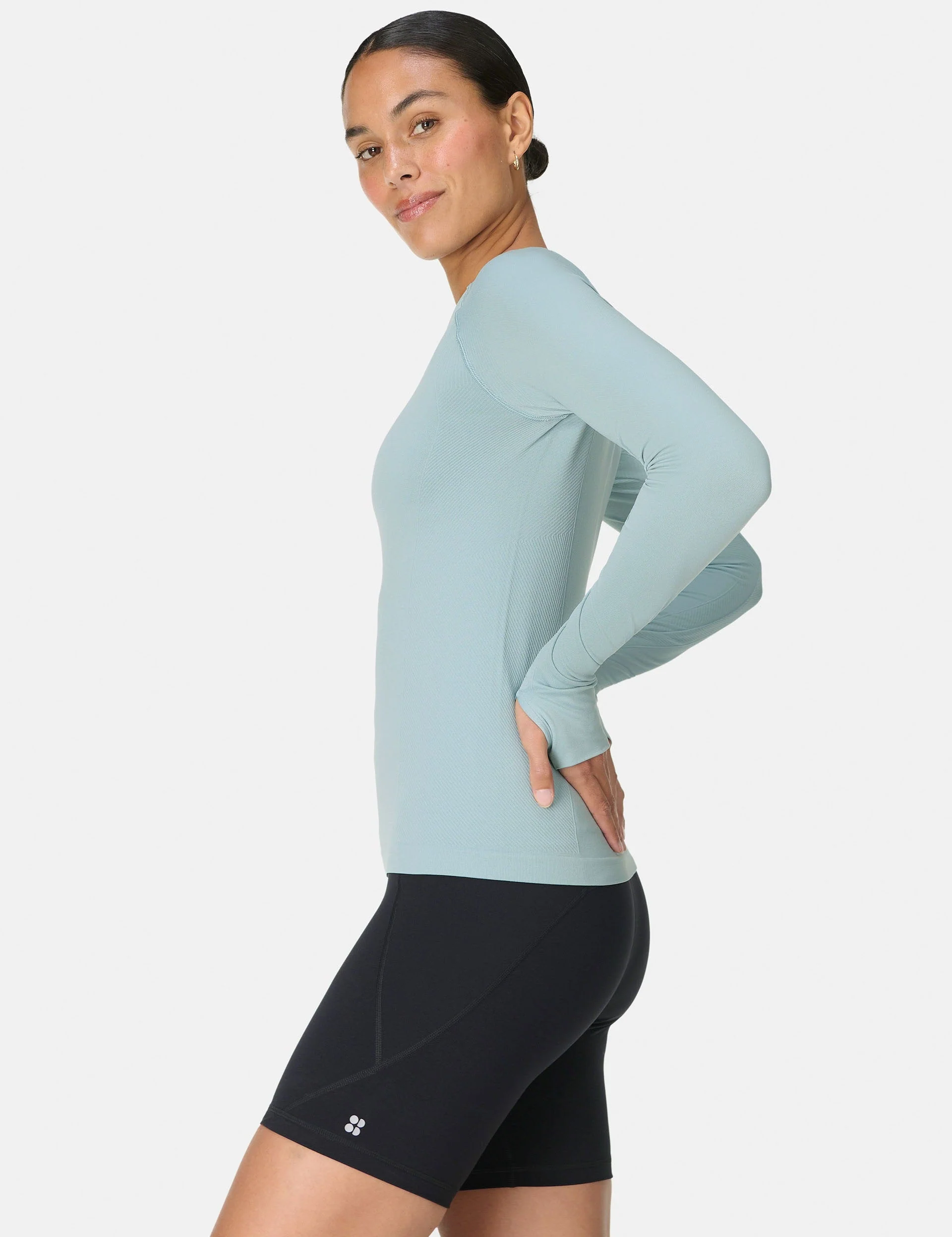 Athlete Seamless Workout Long Sleeve Top - Vapour Blue