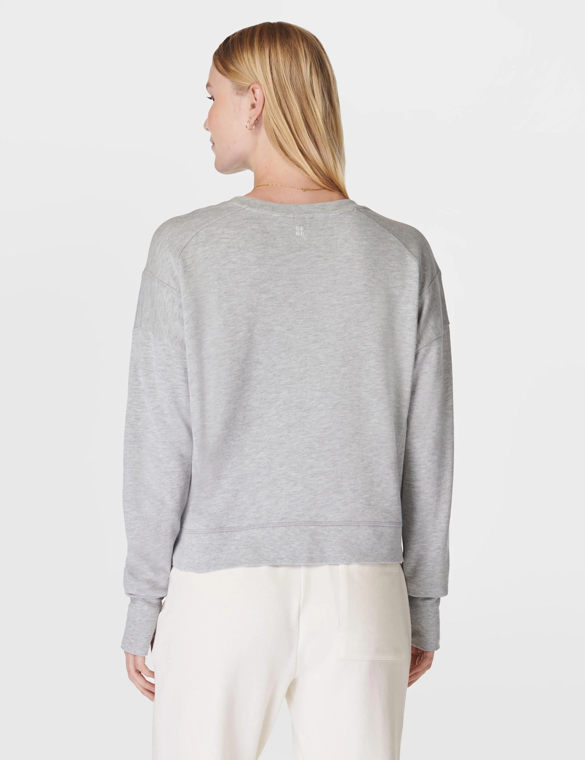 After Class Crop Sweatshirt - Light Grey Marl
