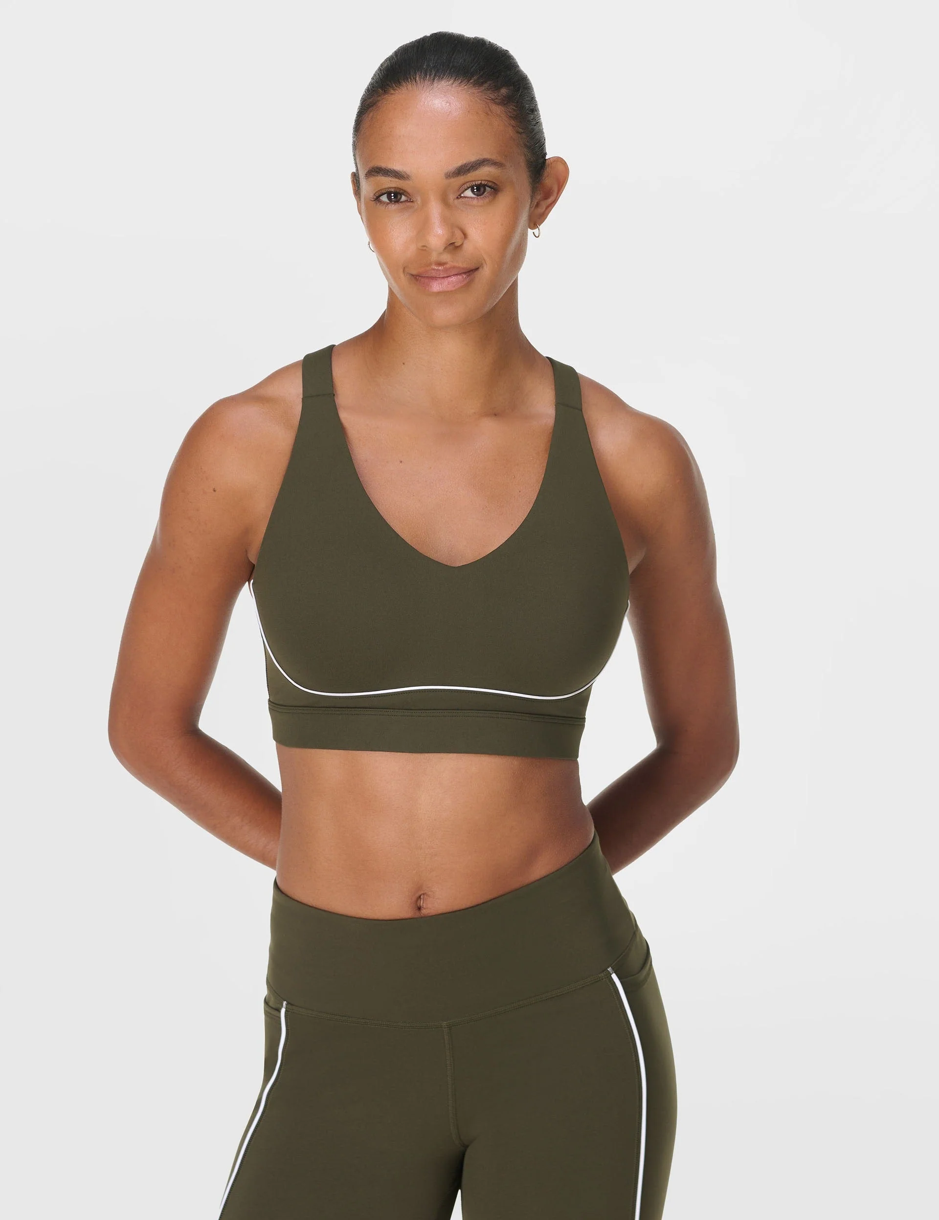 Power Pulse Bra - Nori Green/White