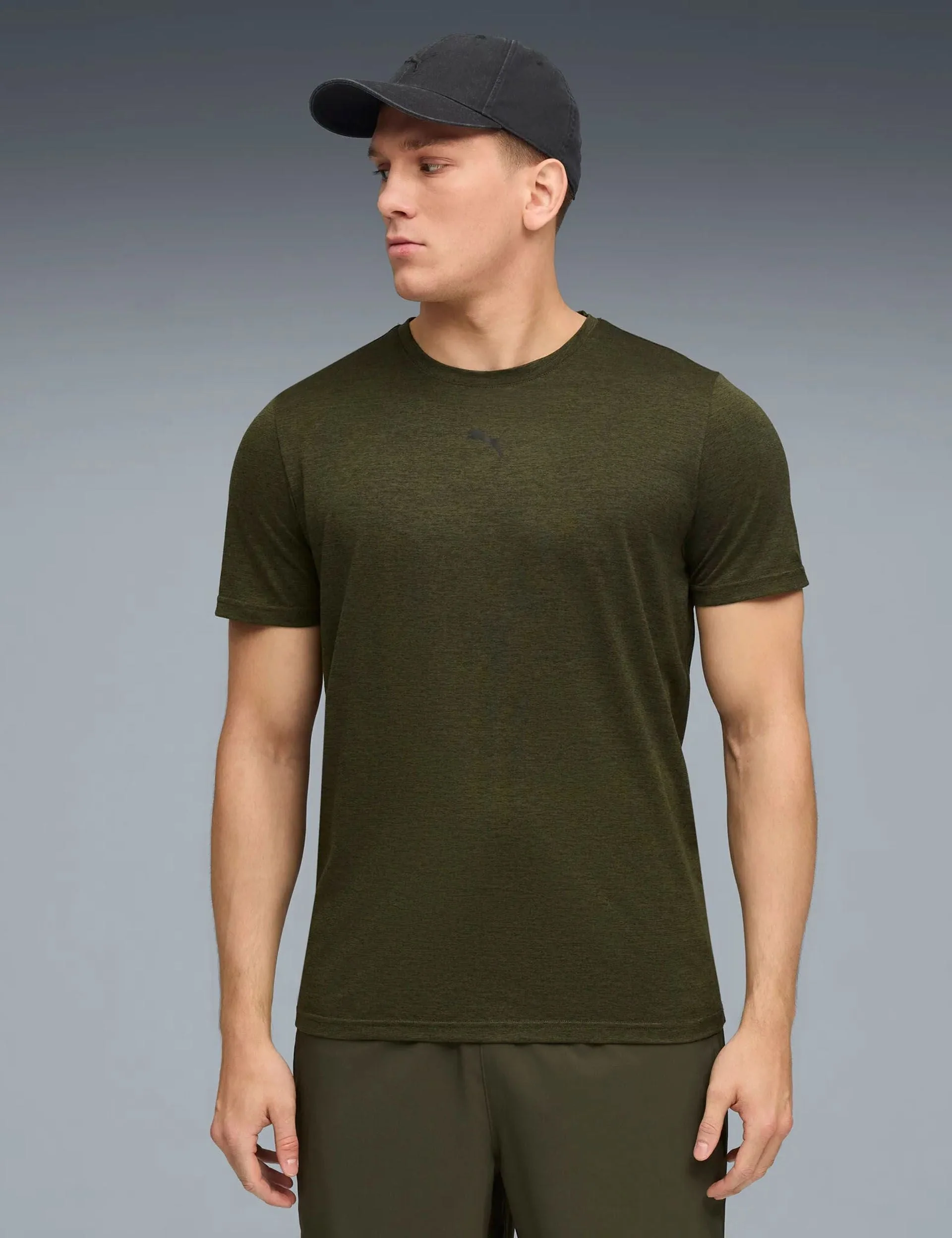 TAD Essentials Heather Cat Tee - Dark Olive Heather