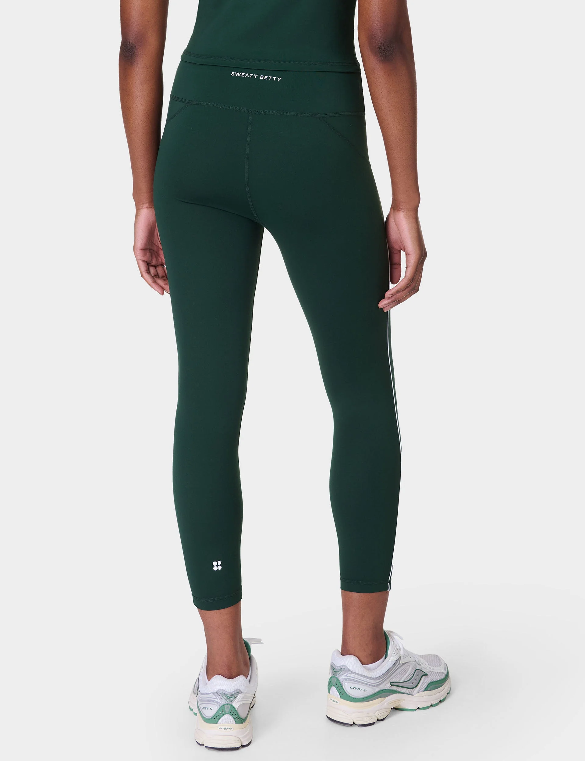 All Day Active Contrast Piping 7/8 Leggings - Cedar Green