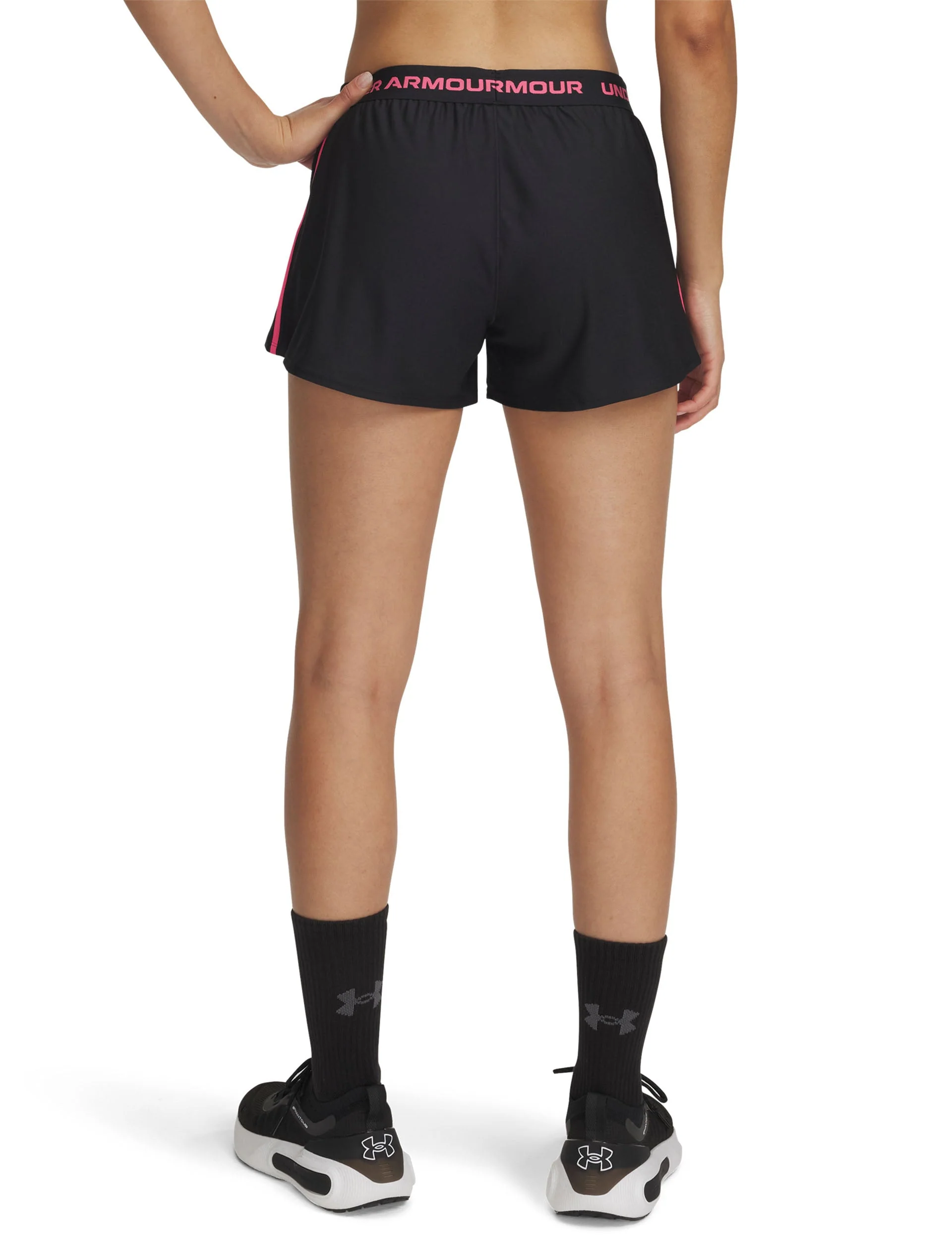 UA Tech Play Up Shorts - Black/Super Pink