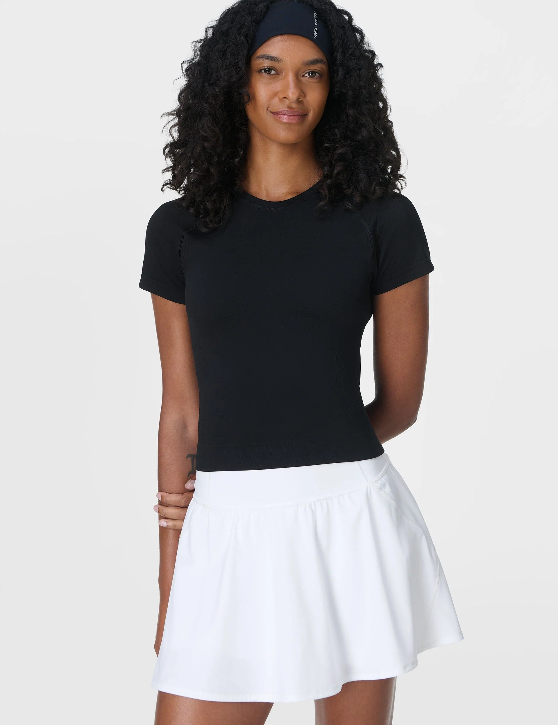 Athlete Crop Seamless Workout T-Shirt - Black