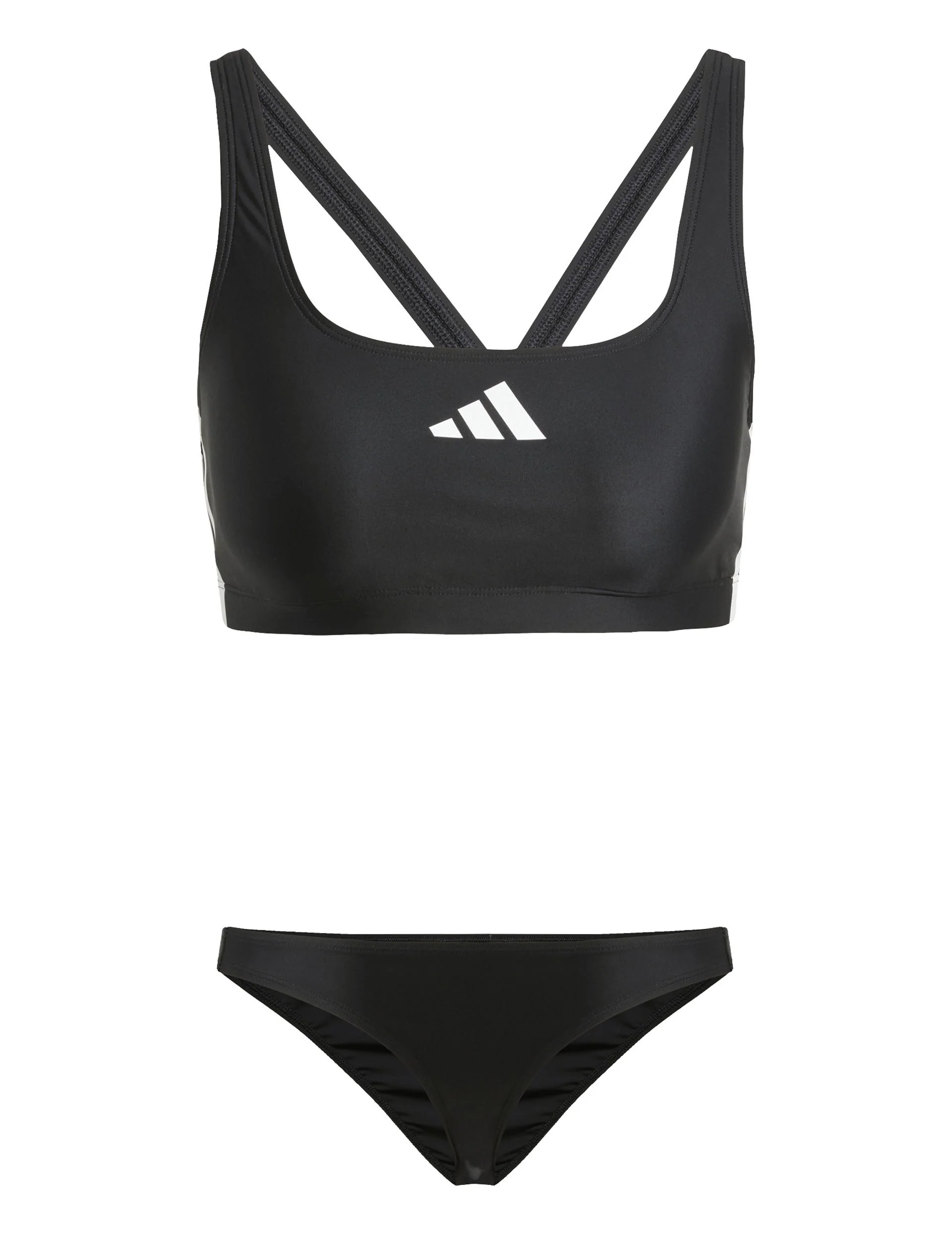 3-Stripes V-Back Bikini - Black/White