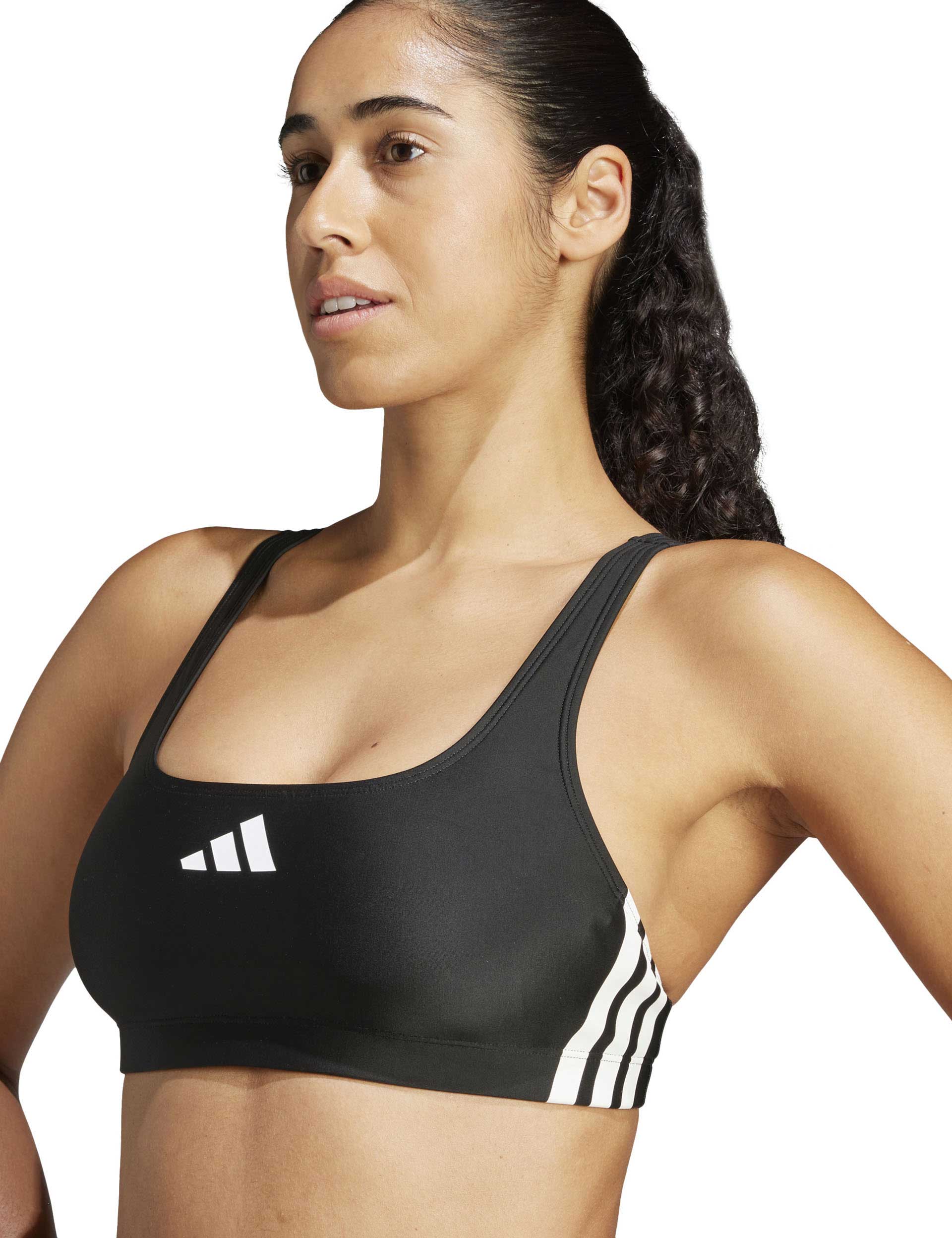 3-Stripes V-Back Bikini - Black/White
