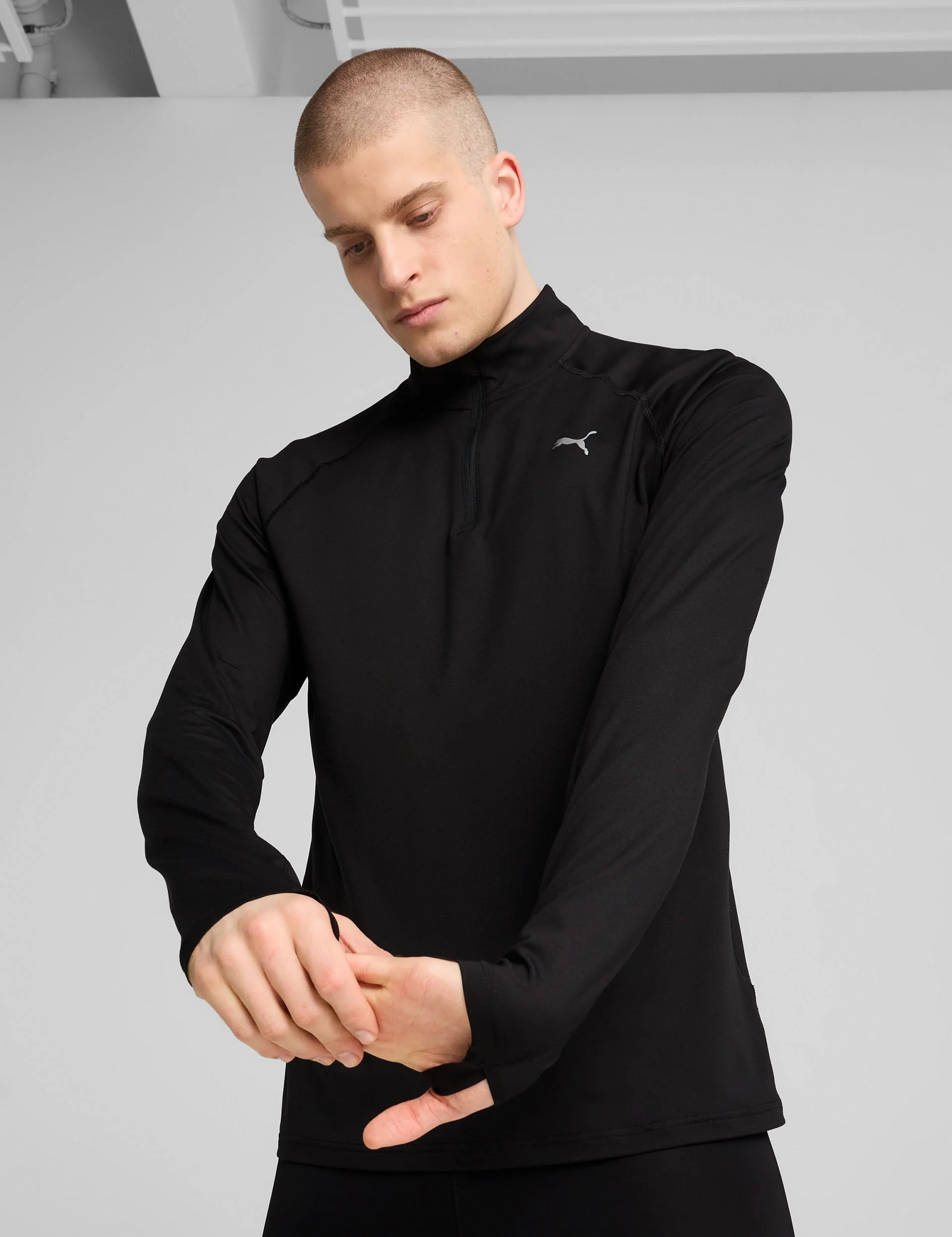 Run Velocity Cloudspun 1/4 Zip - Black