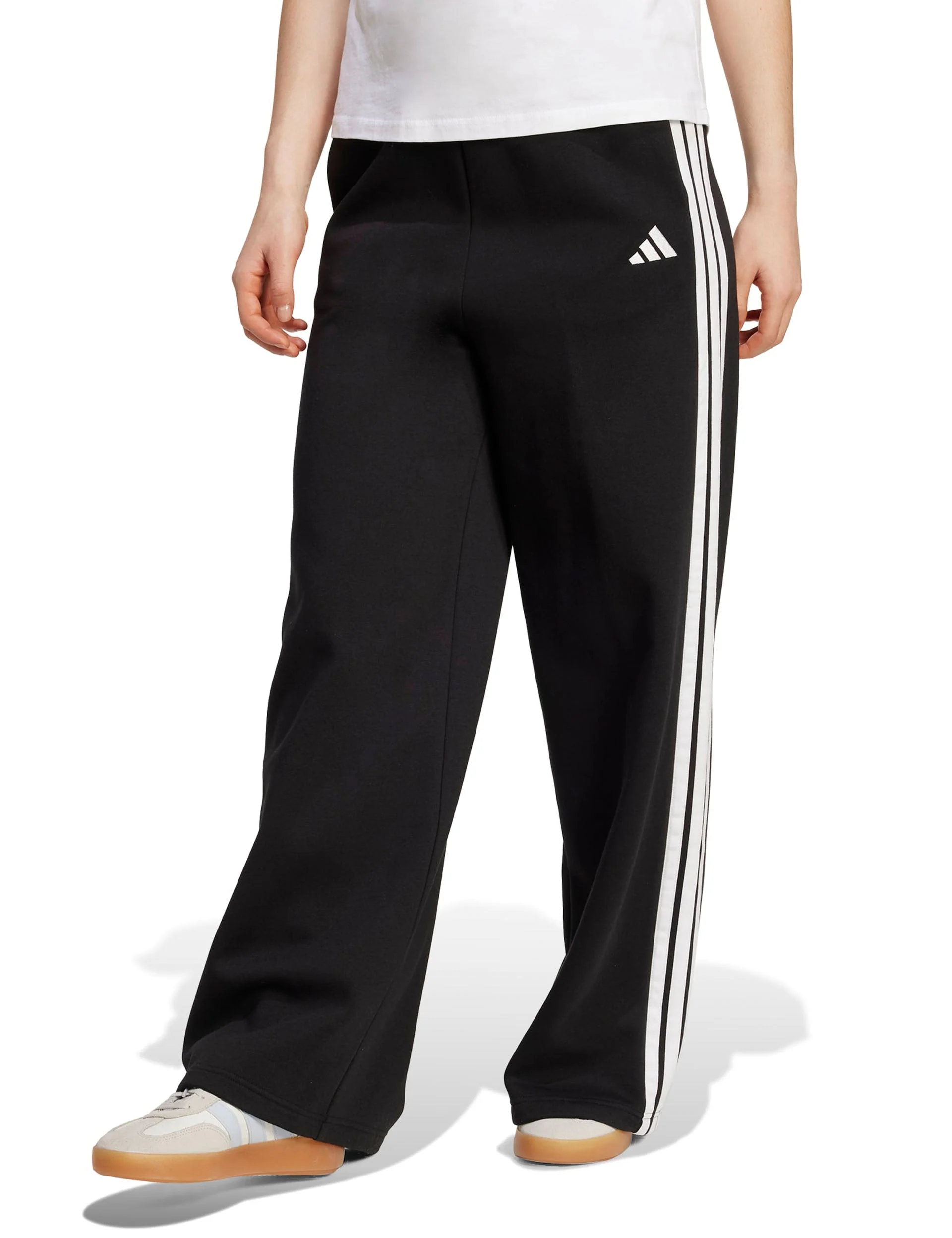 3-Stripes Fleece Wide Pant - Black