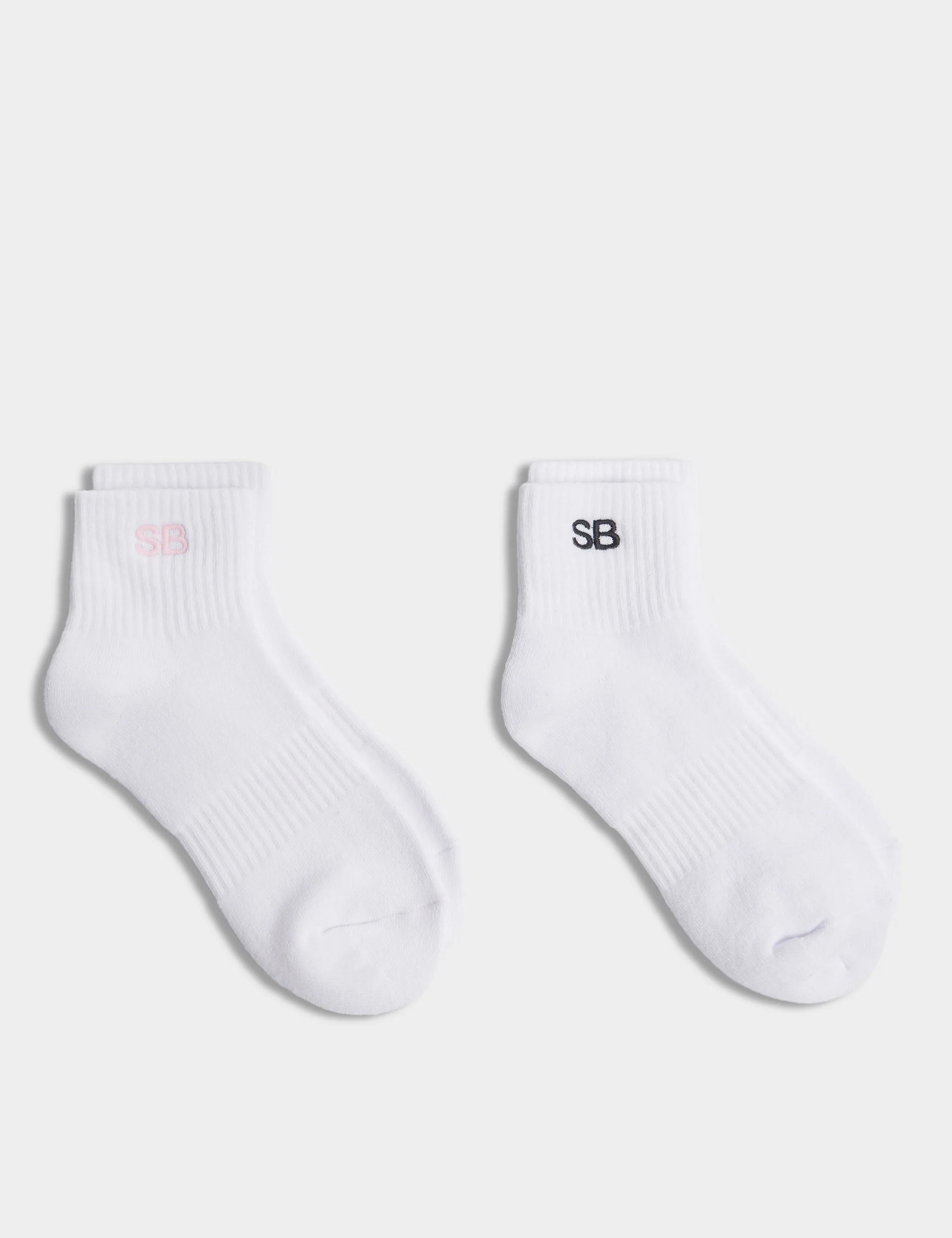 SB Logo Mini Crew Socks 2 Pack - White