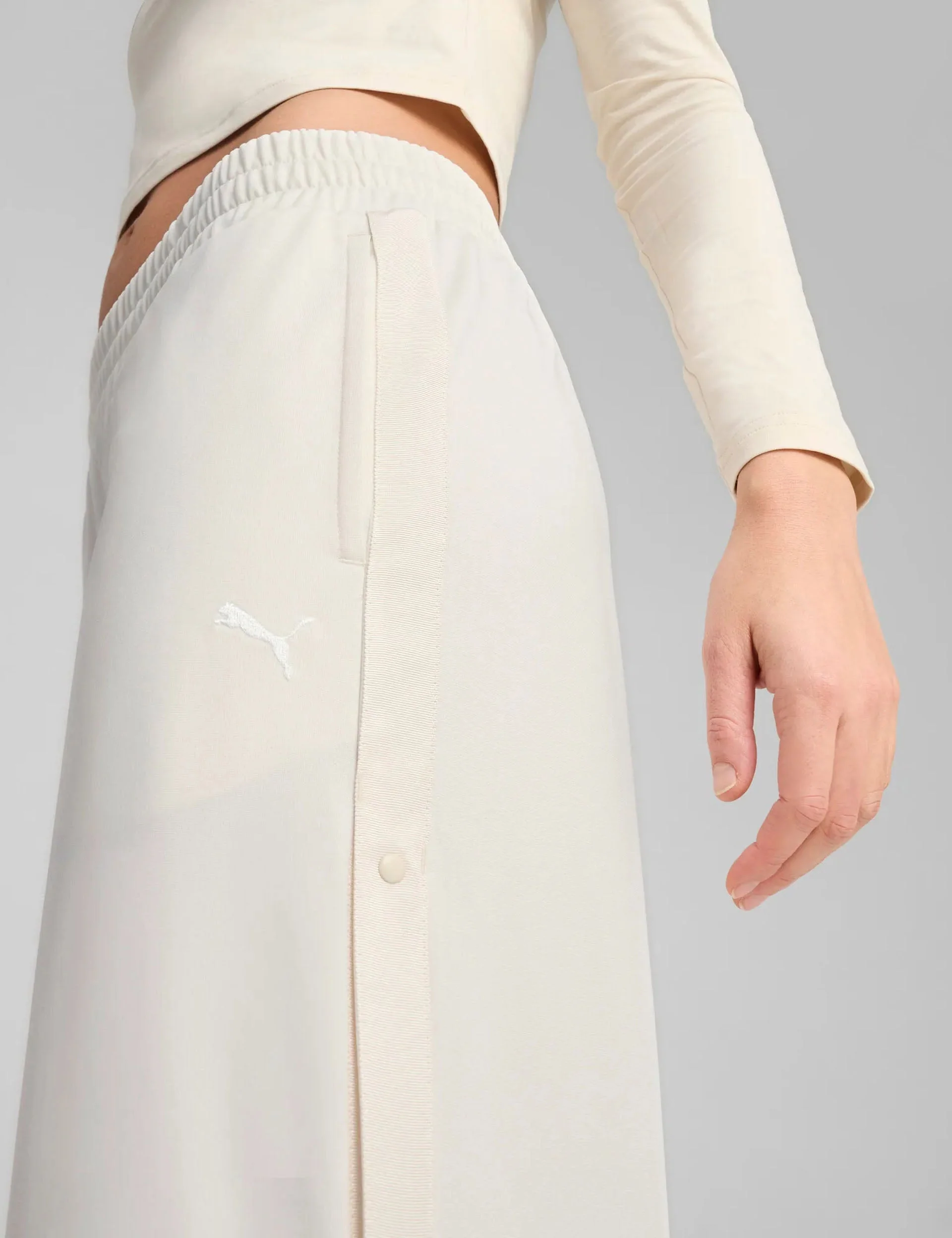 Wardrobe Ess Low Rise Popper Pants - Alpine Snow