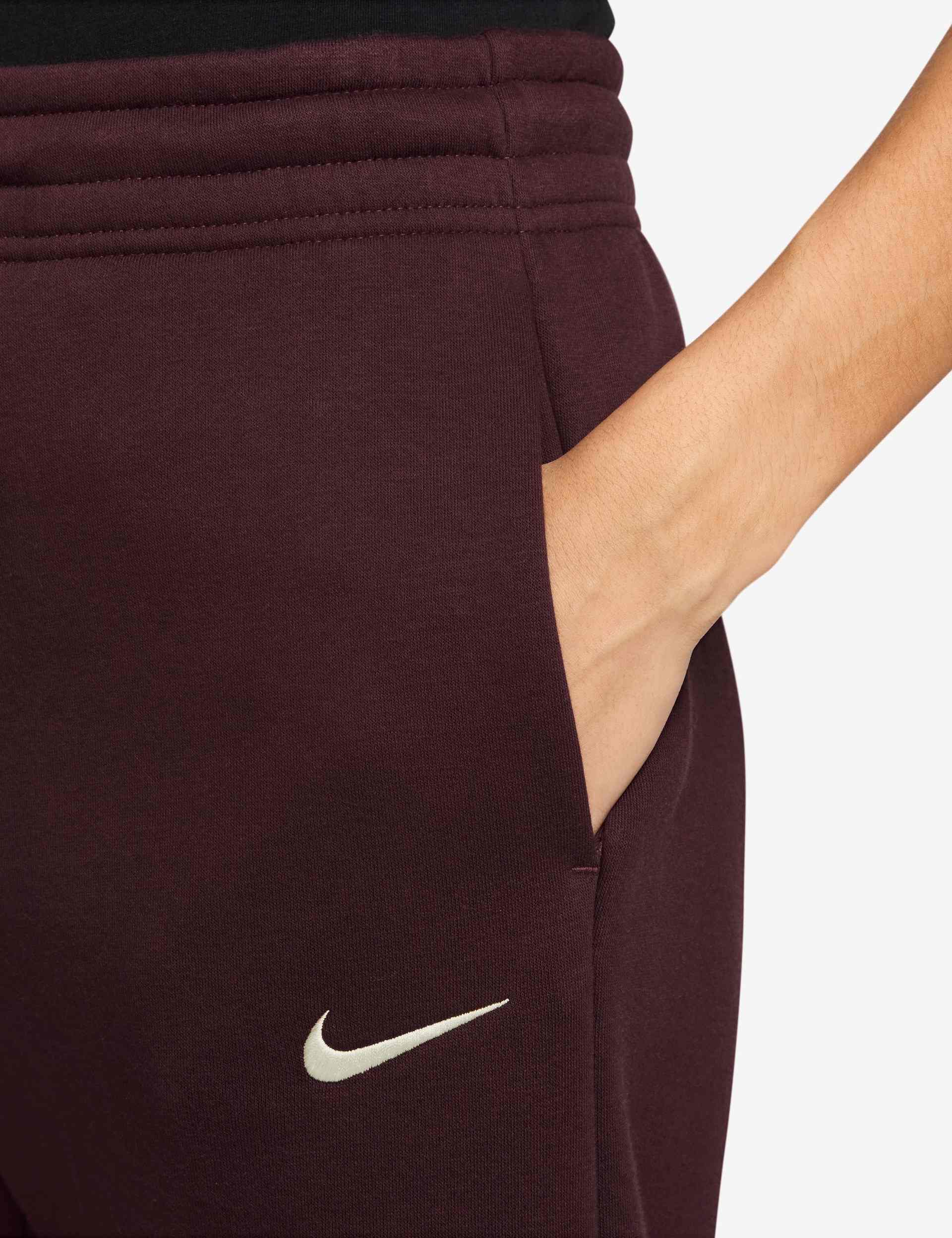 Sportswear Phoenix Fleece High Waisted Pants - Burgundy Crush/Sail