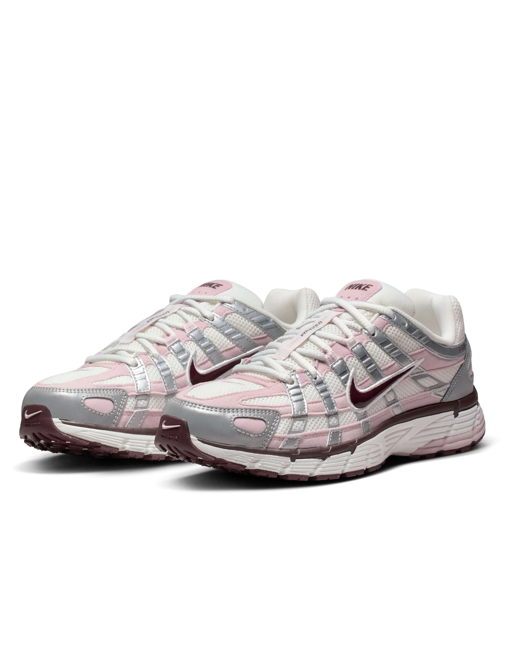 P-6000 Shoes - Summit White/Plum Chalk/Metallic Silver
