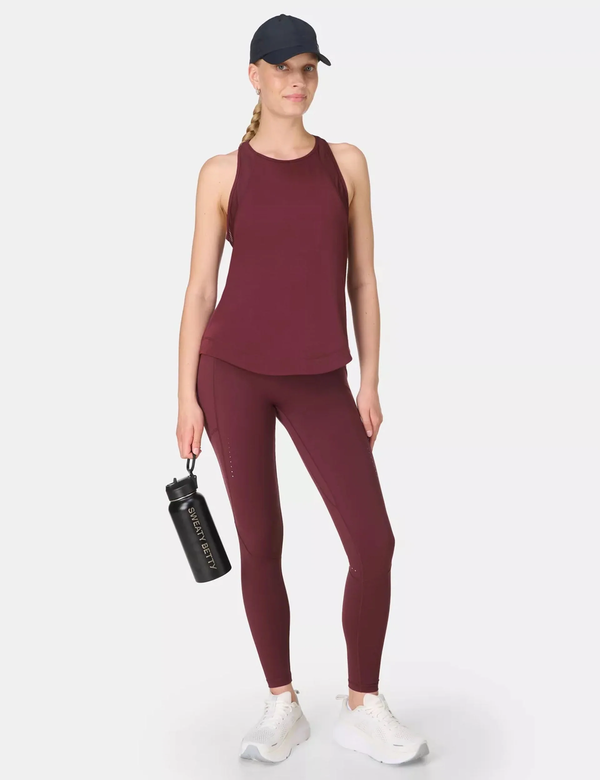 Breathe Easy Mesh Run Vest Top - Garnet Red