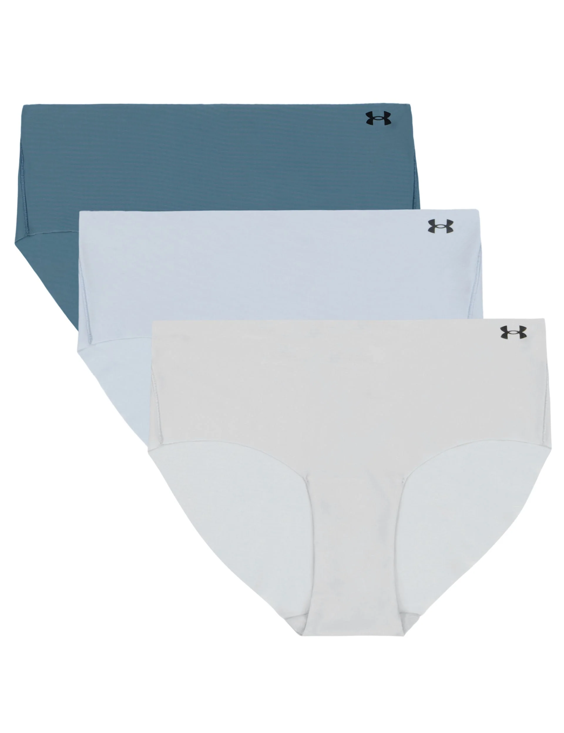 Pure Stretch 3-Pack No Show Hipster - Blue Calm/Blue Smoke/Halo Grey