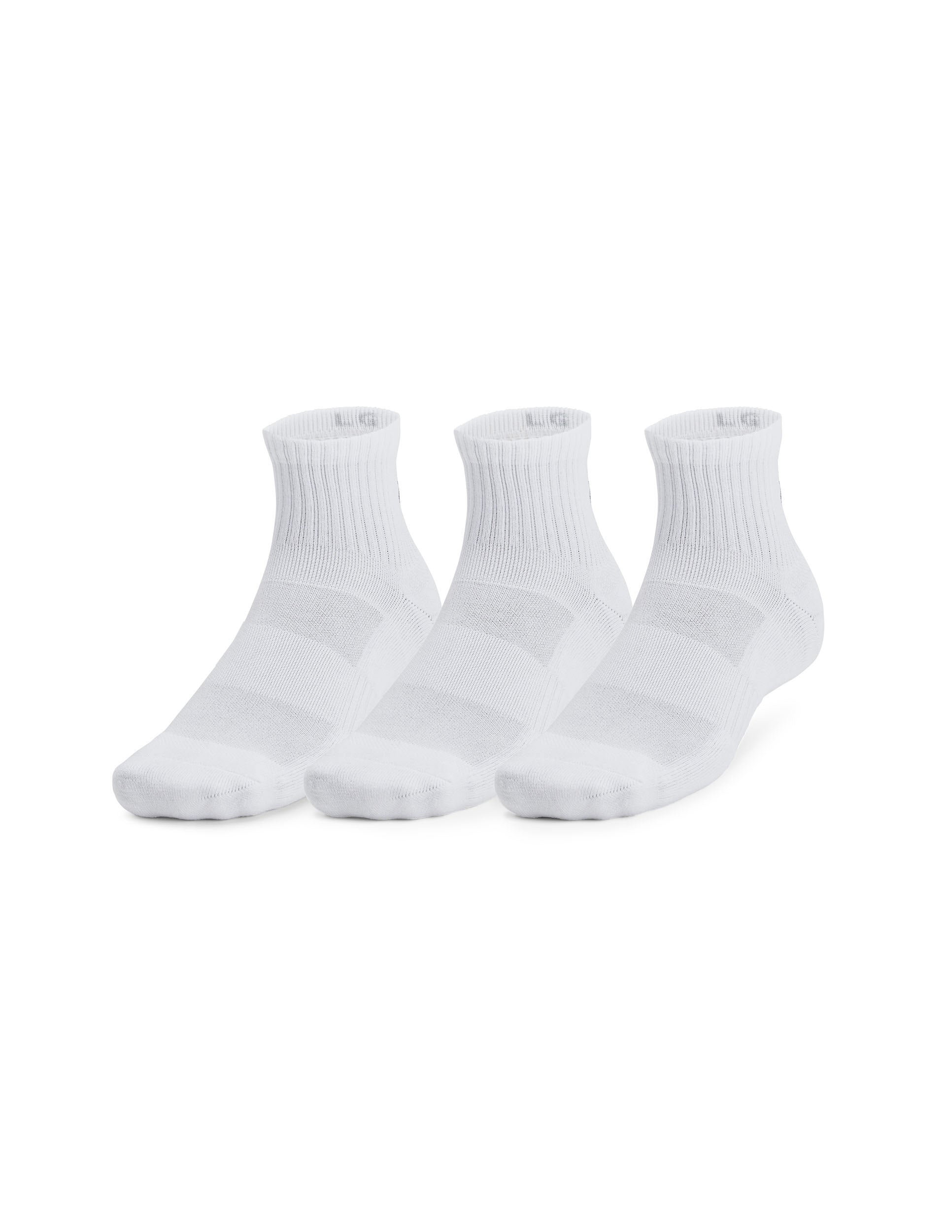 Training Cotton 3-Pack Quarter Socks - White