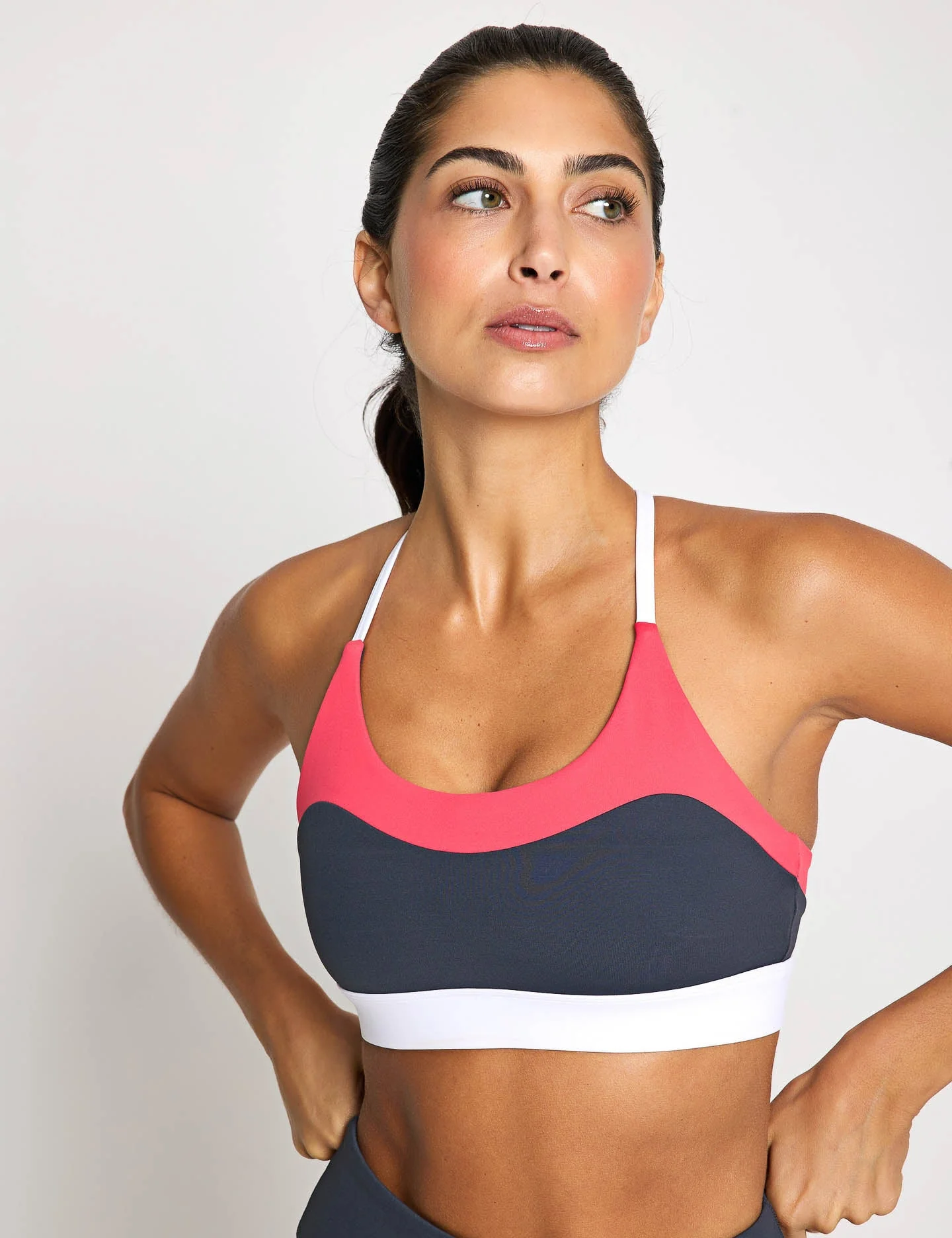 Limitless Sports Bra - Charcoal/Coral
