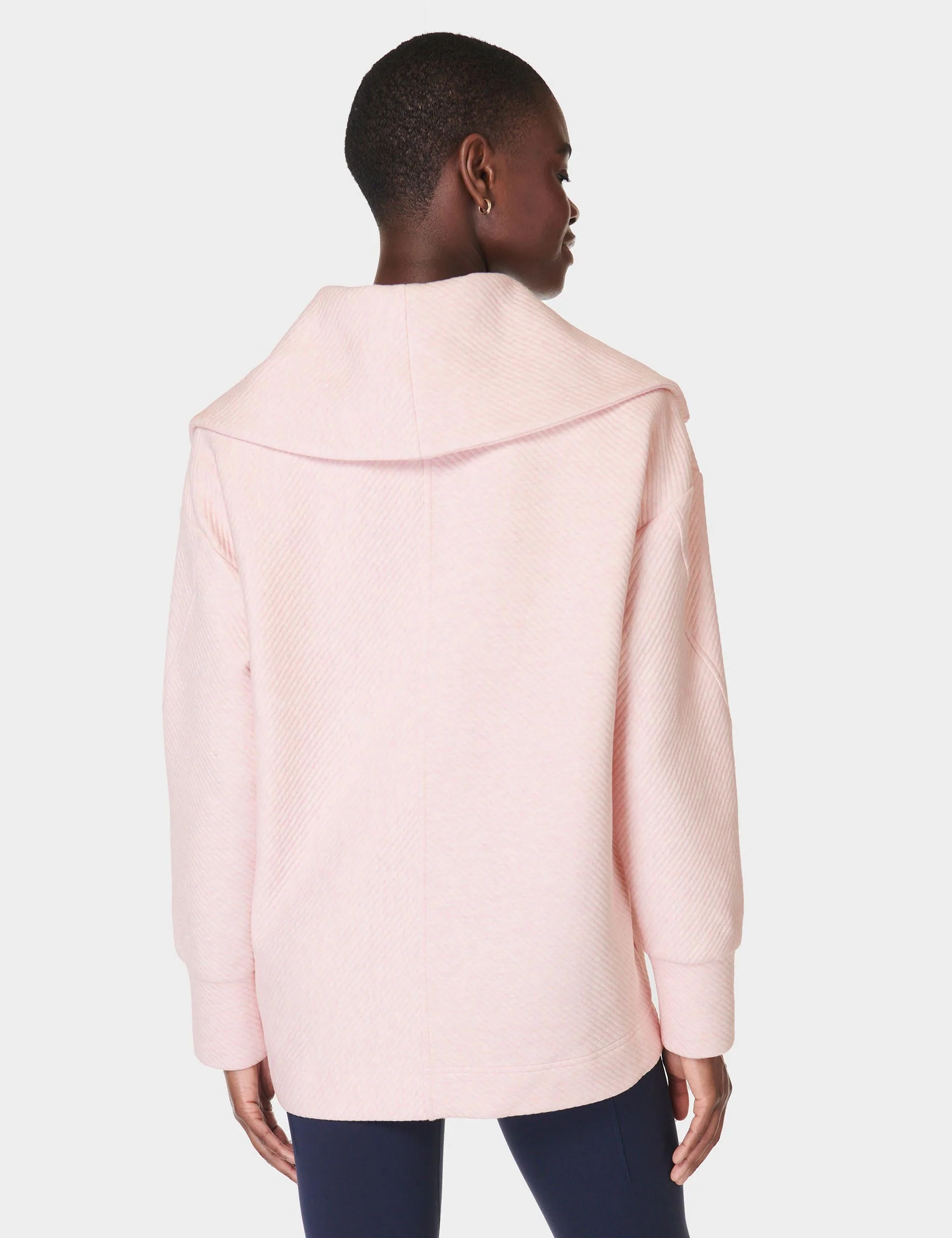 Radiant Half Zip Sweatshirt - Neutral Pink