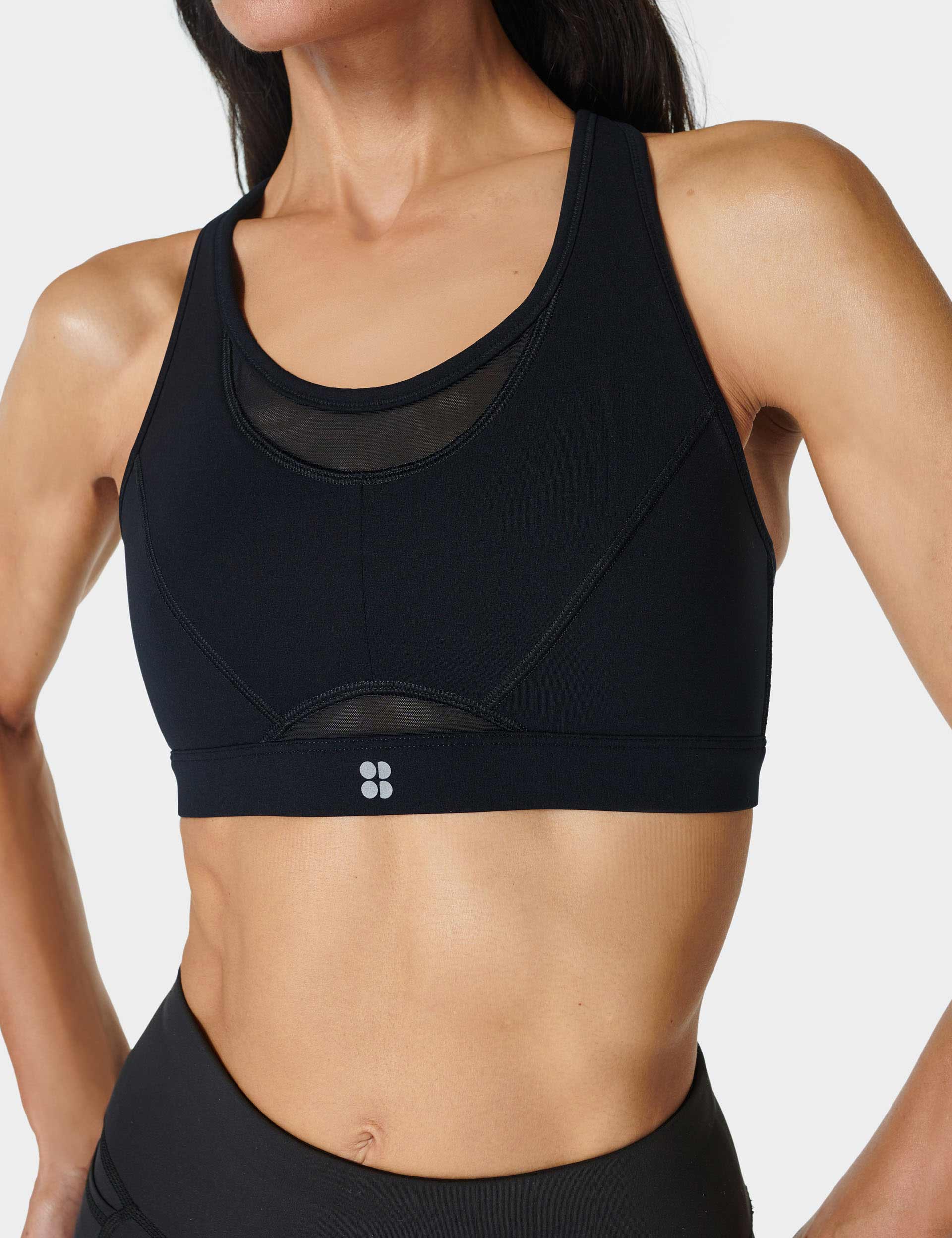 Power Icon Running Bra - Black
