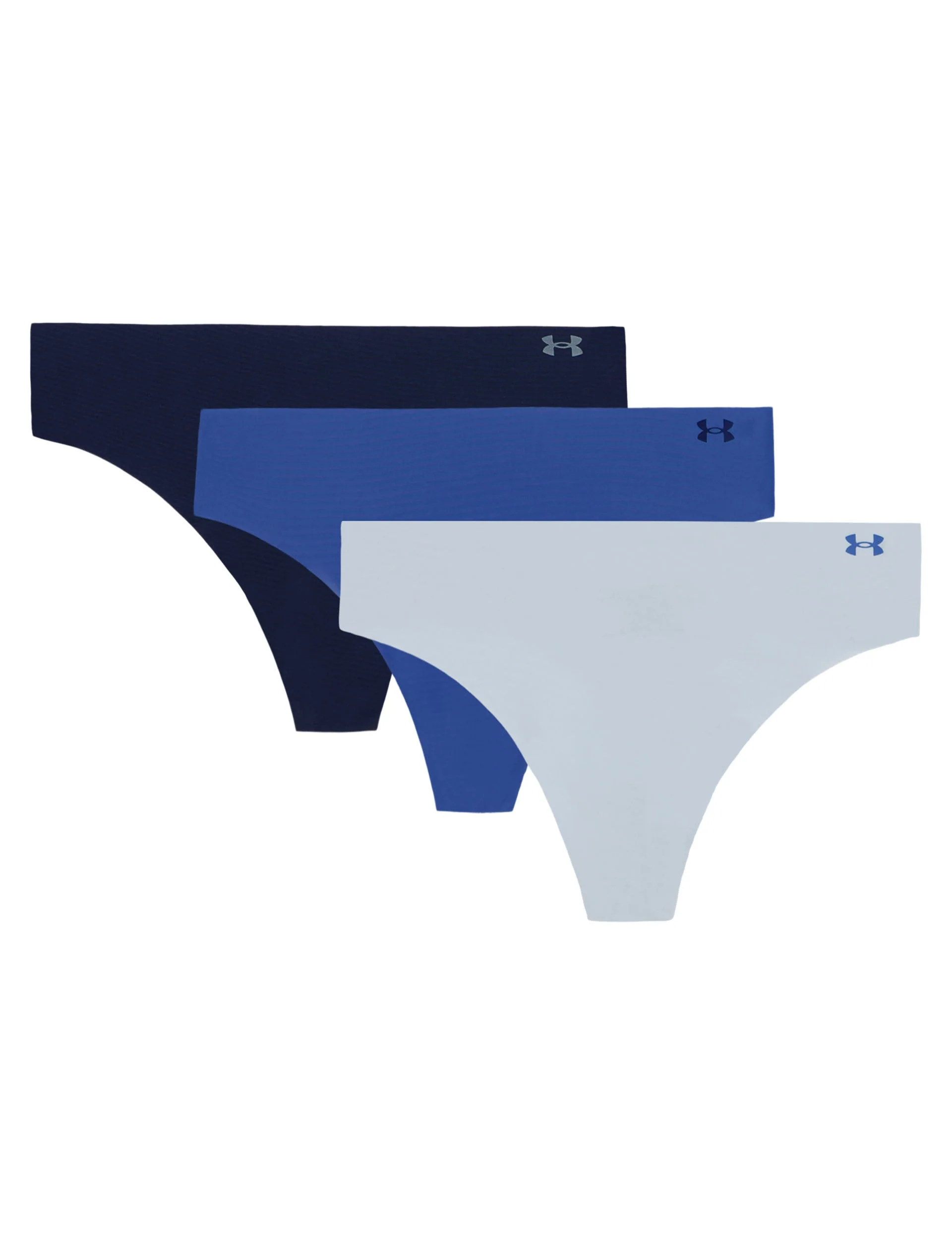 Pure Stretch 3-Pack No Show Thong - Blue Calm/Blue Atlantis/Washed Navy