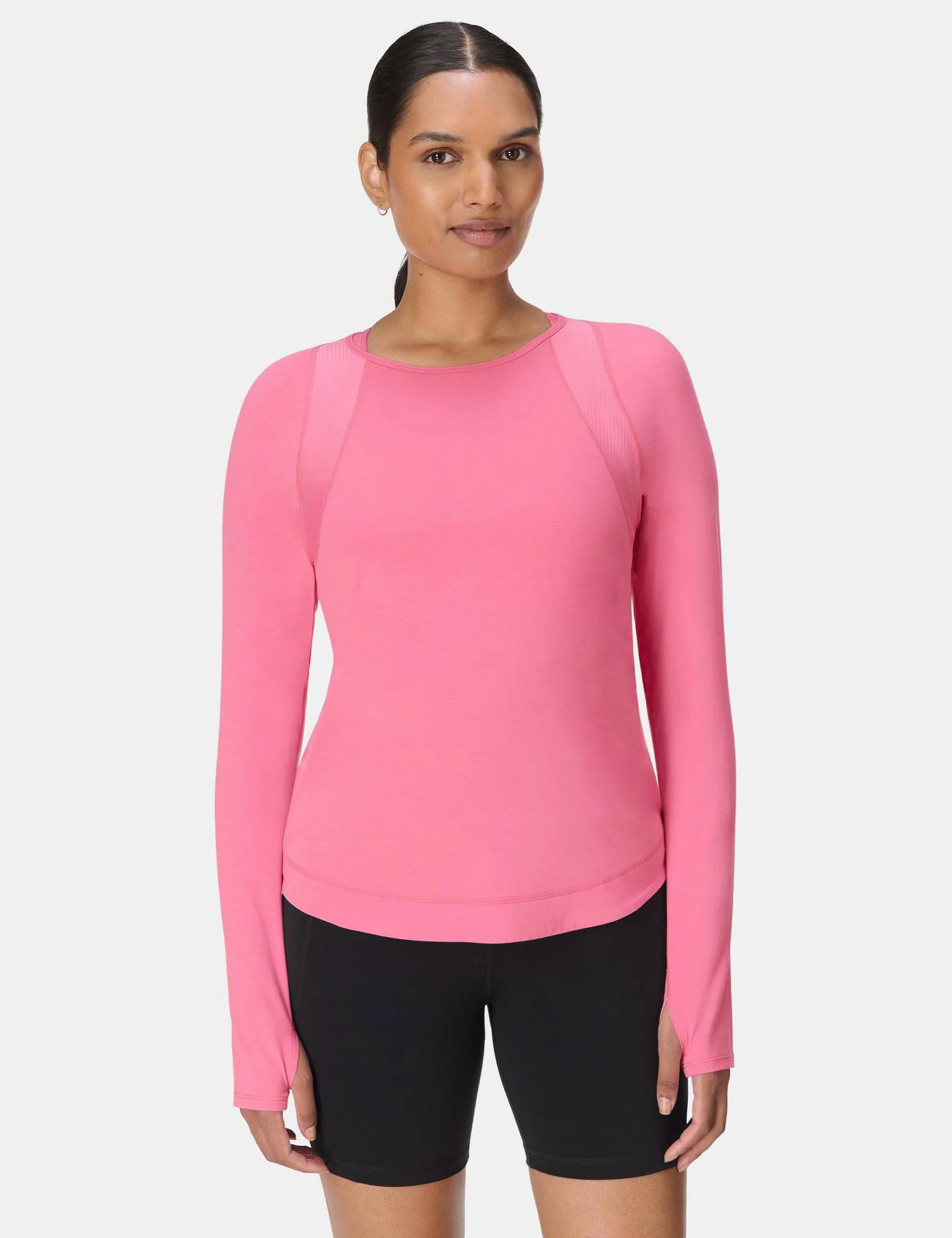 Breathe Easy Mesh Long Sleeve Top - Lollipop Pink